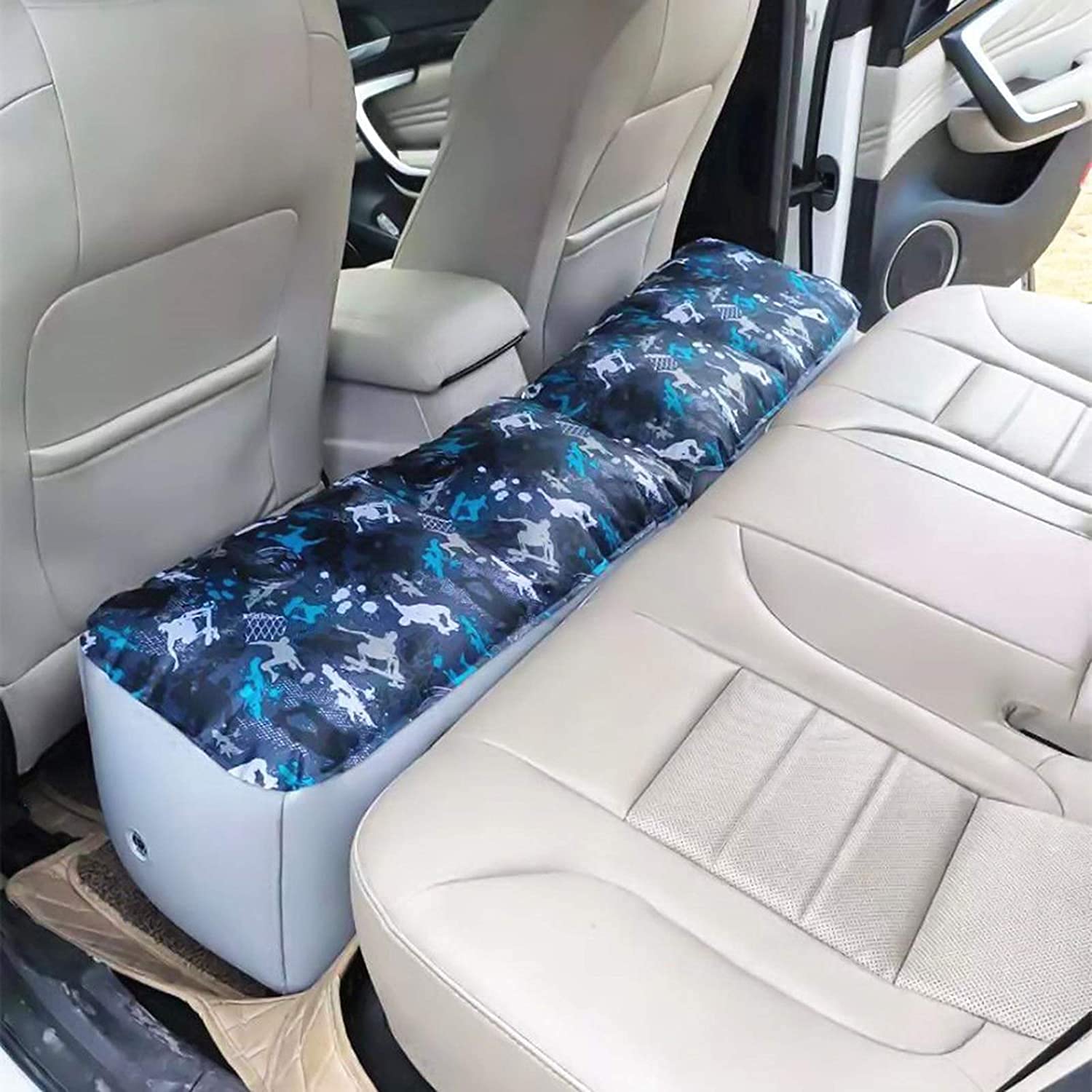 **Auto Inflatable Car Travel Mattress - Back Seat Gap Pad Air Bed Cushion for Camping & Road Trips - Portable Air Couch in Blue - Perfect for Travel, Camping & Car Naps**