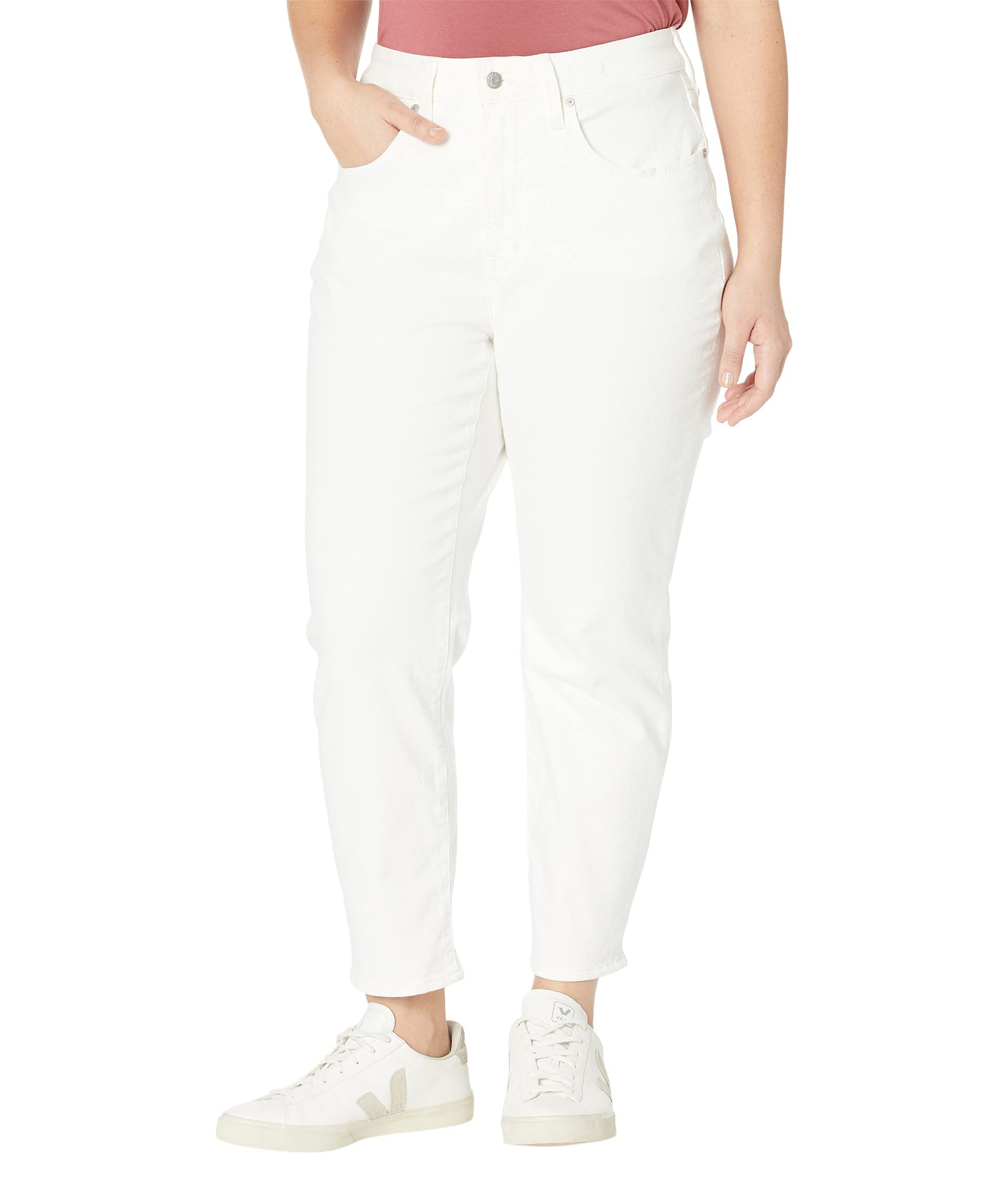 Madewell The Plus Curvy Perfect Vintage Jean in Tile White - High Waist Stretch Denim Pants for Women | Comfortable & Flattering Fit | Perfect for Casual Outings, Work & Date Nights