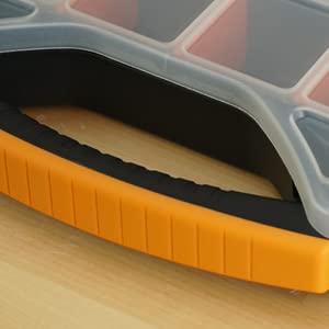 Massca 18-Compartment Hardware Organizer Box with Dividers & Hinged Lid - Durable Plastic Storage for Nuts, Bolts, Screws, Nails & Small Parts - Perfect for Workshop, Garage & DIY Projects