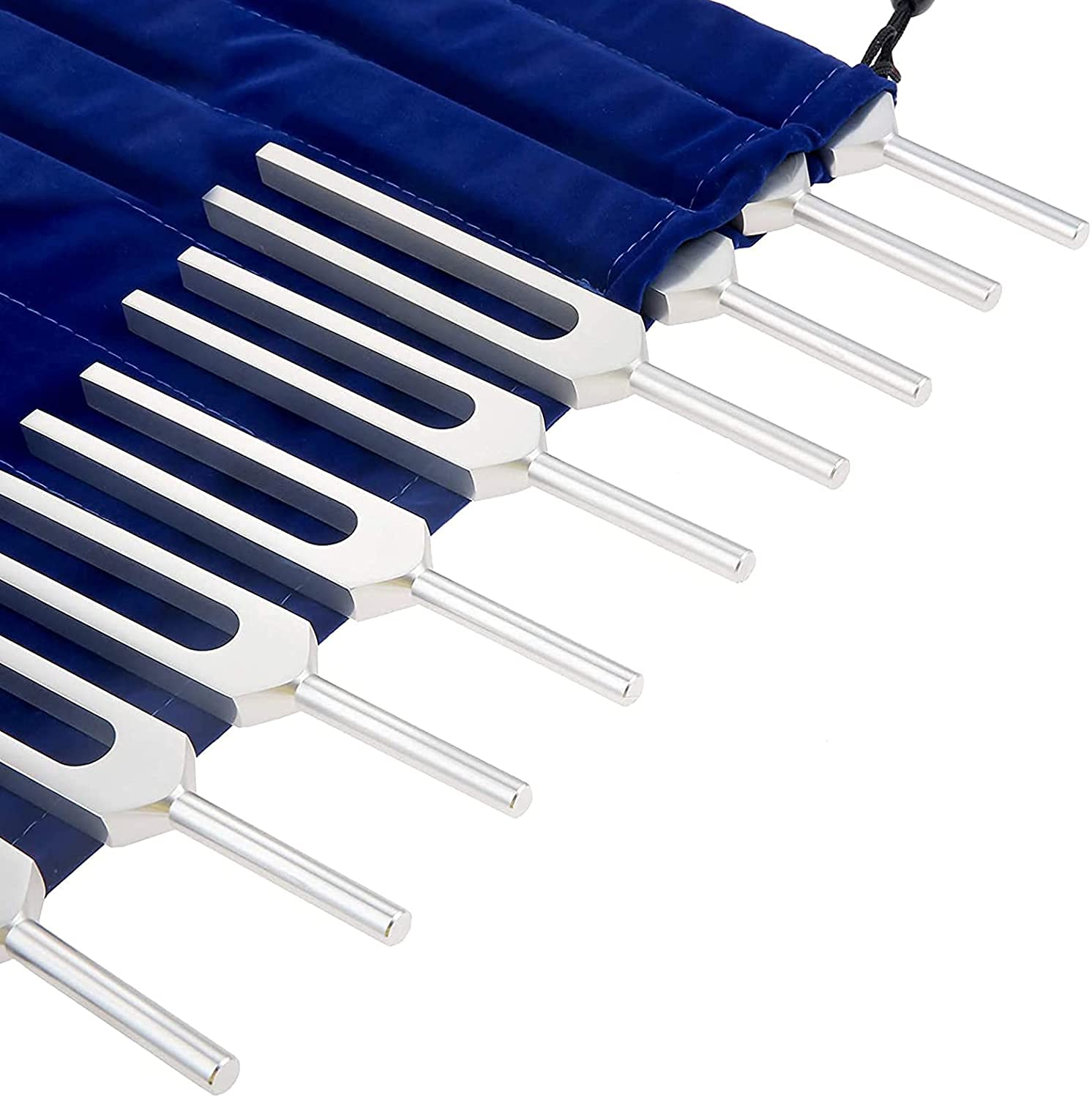 9-Piece Solfeggio Tuning Forks Set with Hammer & Silicone Bag - 417Hz & 528Hz Sound Therapy Tools for Healing, Chakra Balancing & Biofield Adjustment | Perfect for Meditation, Energy Work & Holistic Wellness
