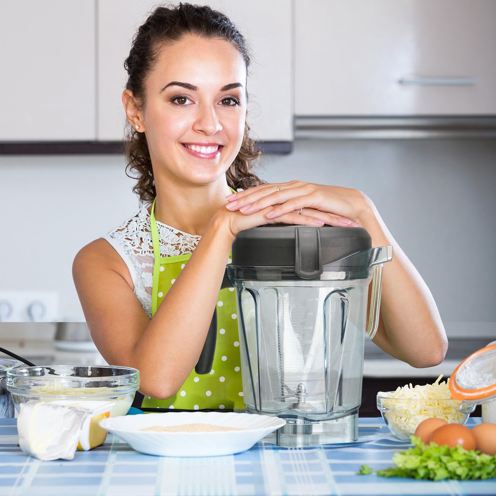 64oz Low Profile Container with Blade Lid Replacement for Vitamix Blenders - Perfect for Smoothies, Soups & Nut Butters at Home or Commercial Use