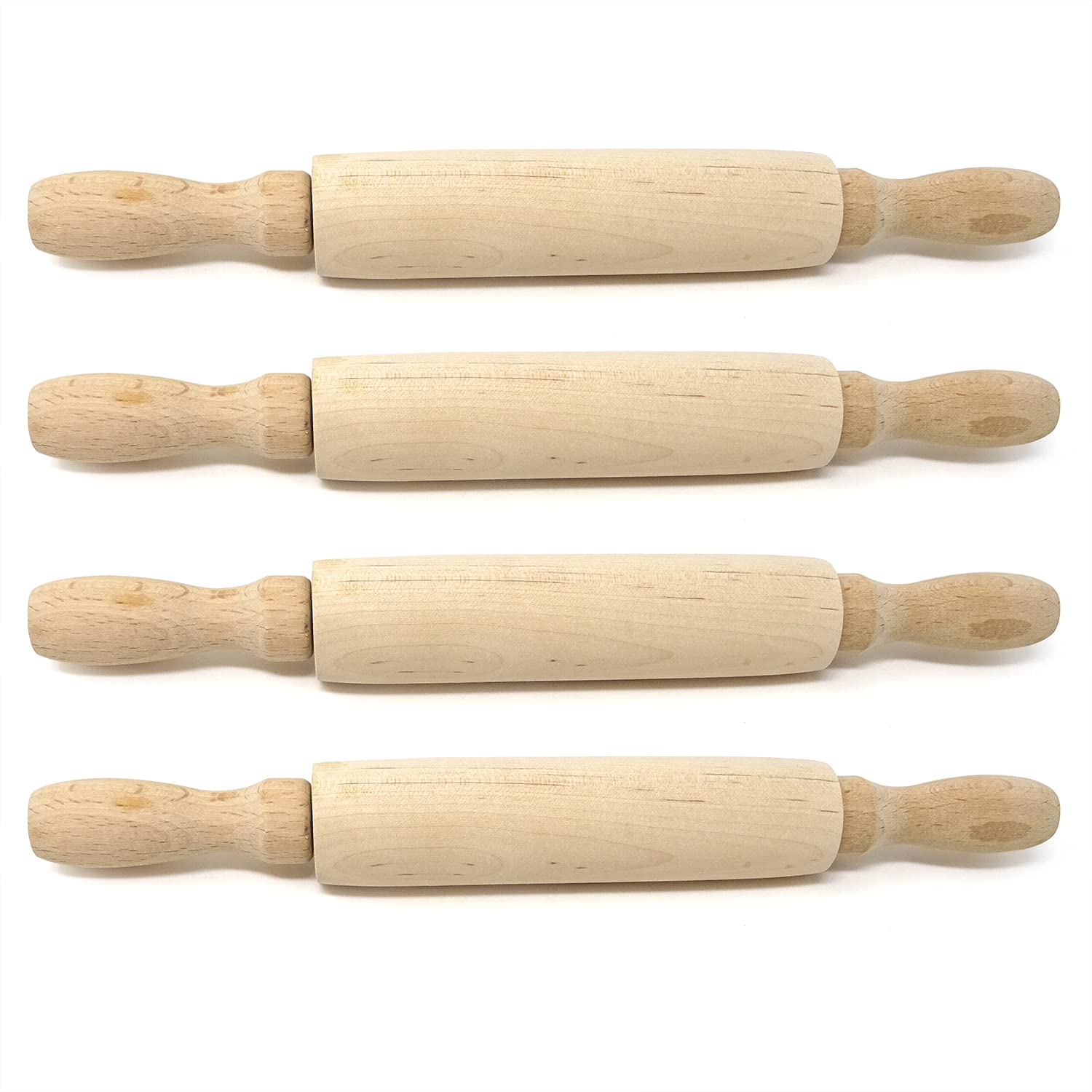 Honbay 4PCS Mini Wooden Rolling Pins - Small Baking Dough Rollers for Kitchen, DIY Crafts, and Farmhouse Decor (7.87 Inch) - Perfect for Cookies, Pastry, Clay Modeling & Tiered Tray Displays