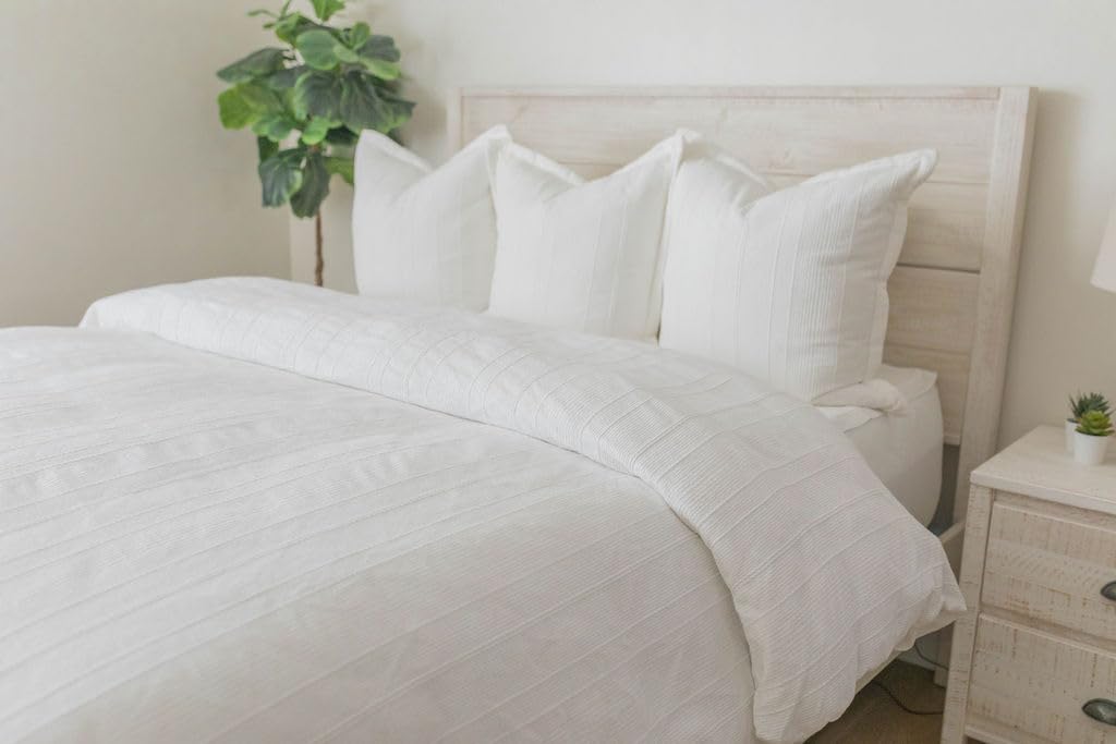 Beddy's White Zippered Duvet Cover Set - Easy Zip Closure Cotton Bedding for Twin, Full, Queen & King Size Beds | Soft Comforter Cover for Cozy Bedrooms & Guest Rooms