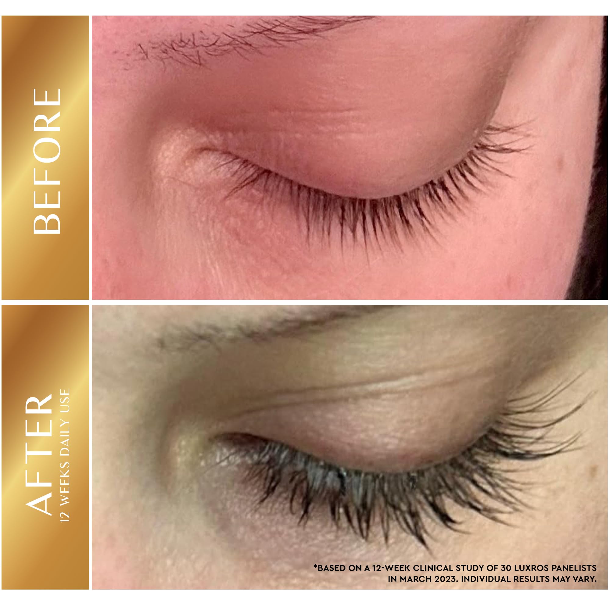 LUXROS Eyelash Growth Serum for Longer & Thicker Lashes - Natural Lash Enhancer Treatment, Vegan & Cruelty-Free, Made in USA, 5ml (6 Month Supply) - Perfect for Daily Use to Boost Lash Volume & Strength
