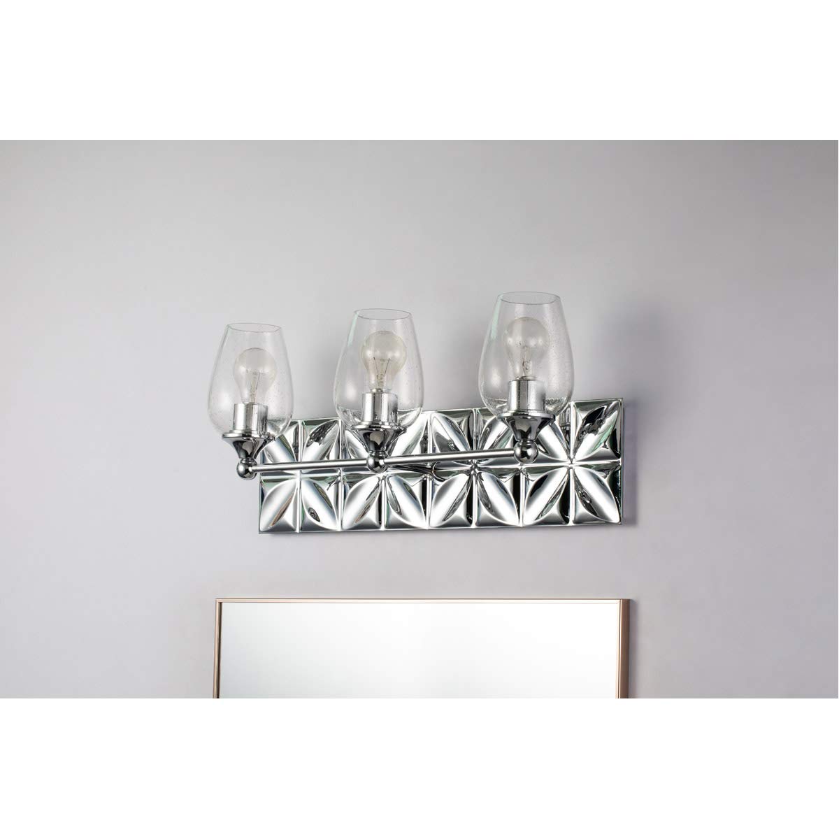 Lucas & McKearn BB1300PC-3 Epsilon Modern Bathroom Vanity Light - Polished Chrome Finish, 3-Light Fixture for Bathroom Mirror Lighting, Perfect for Home Renovation & Spa-Style Decor
