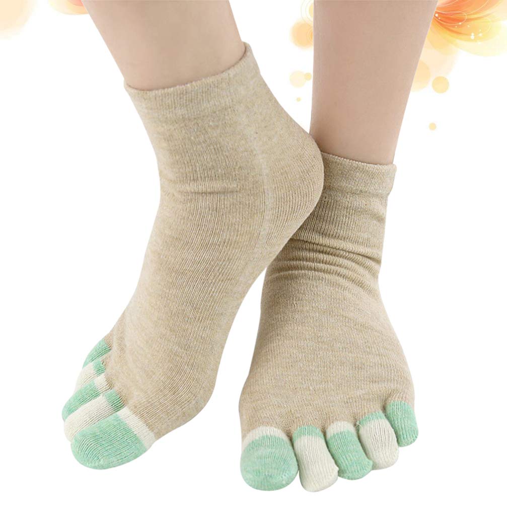 Healifty 1 Pair Women's 5-Toe Tube Socks - Soft Breathable Yoga Socks for Women & Kids - Perfect for Sports, Pilates, Running & Everyday Comfort