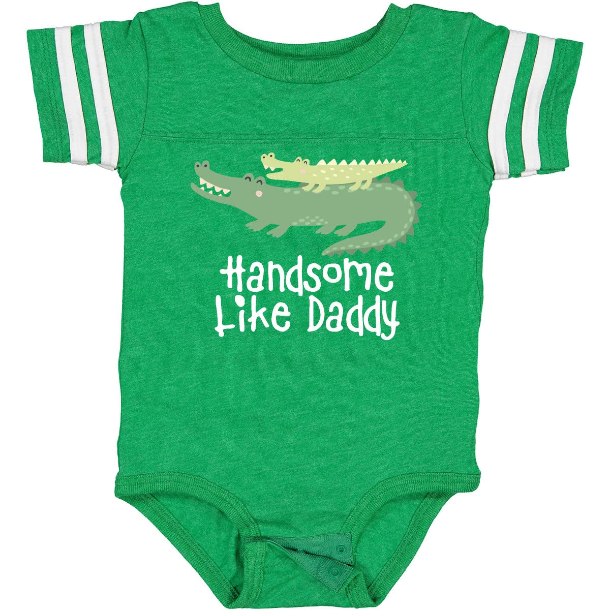 Inktastic Alligator Handsome Like Daddy Baby Boy Bodysuit - Cute Outfit for Newborns, Infants & Toddlers - Perfect for Family Photos, Playdates & Everyday Wear