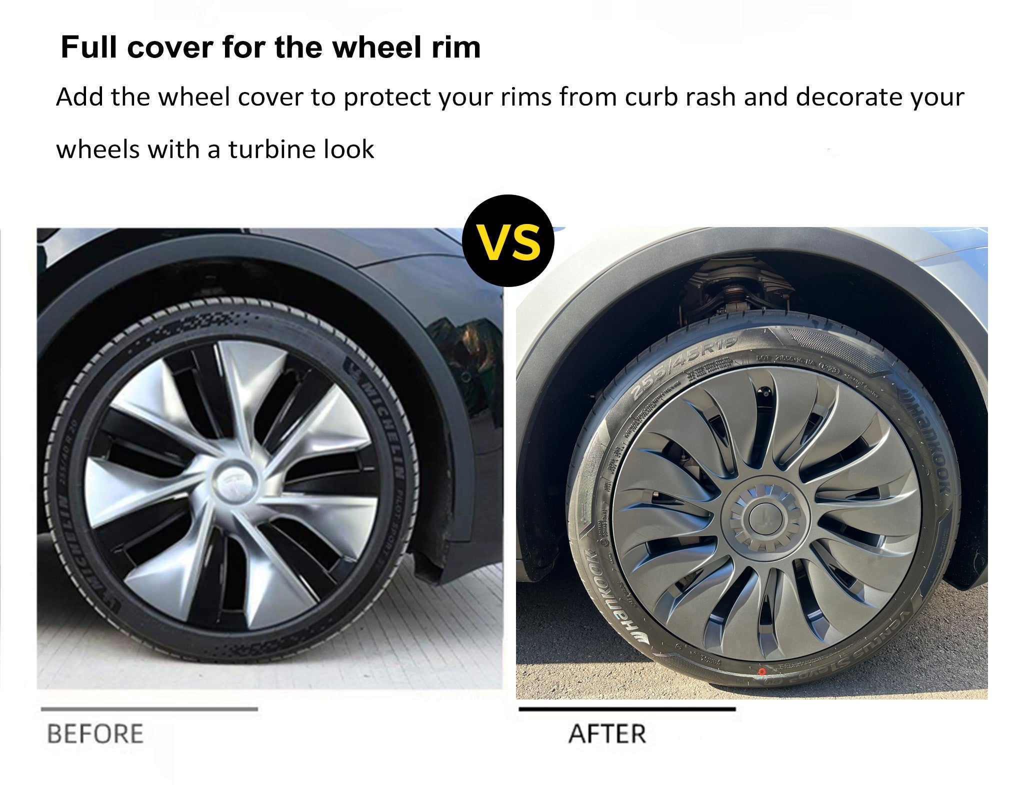 1 Pcs Uberturbine Wheel Covers for Tesla Model Y 19'' Gemini Wheels - Premium Hubcaps for Enhanced Style & Protection - Perfect for Road Trips & Daily Commuting