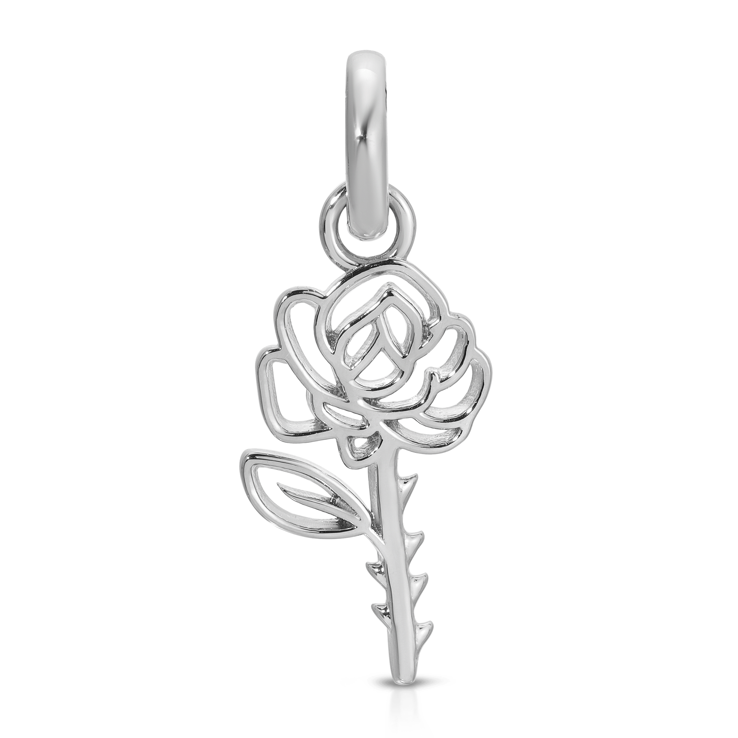 June Pearl Birthstone Charm Flower Pendant - Rose Design for Necklace, Jewelry Gift for Women, Girls - Perfect for Birthdays, Anniversaries & Special Occasions