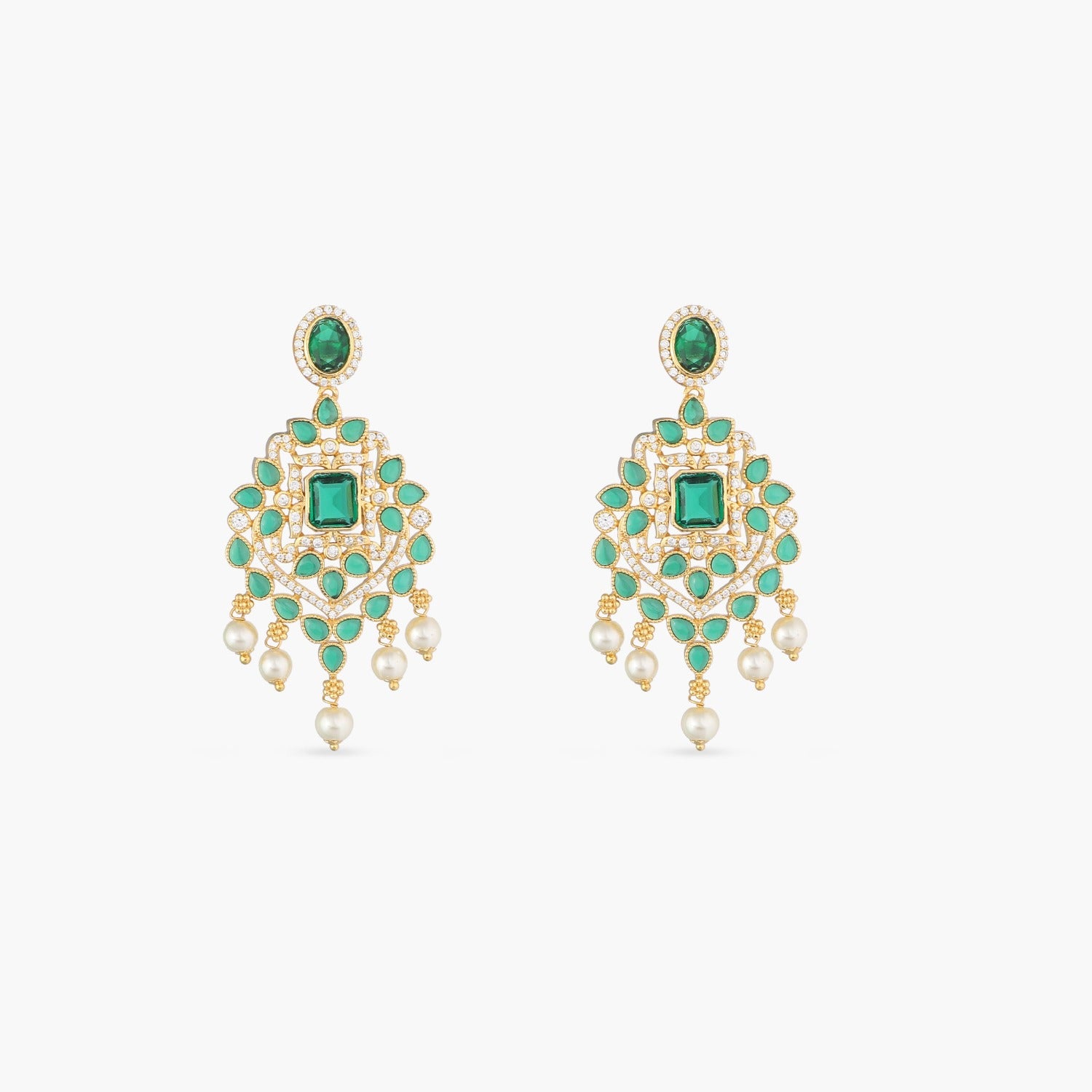 Kalindi Nakshatra CZ Drop Earrings - Elegant Cubic Zirconia Dangle Earrings for Women | Perfect for Weddings, Parties & Evening Events