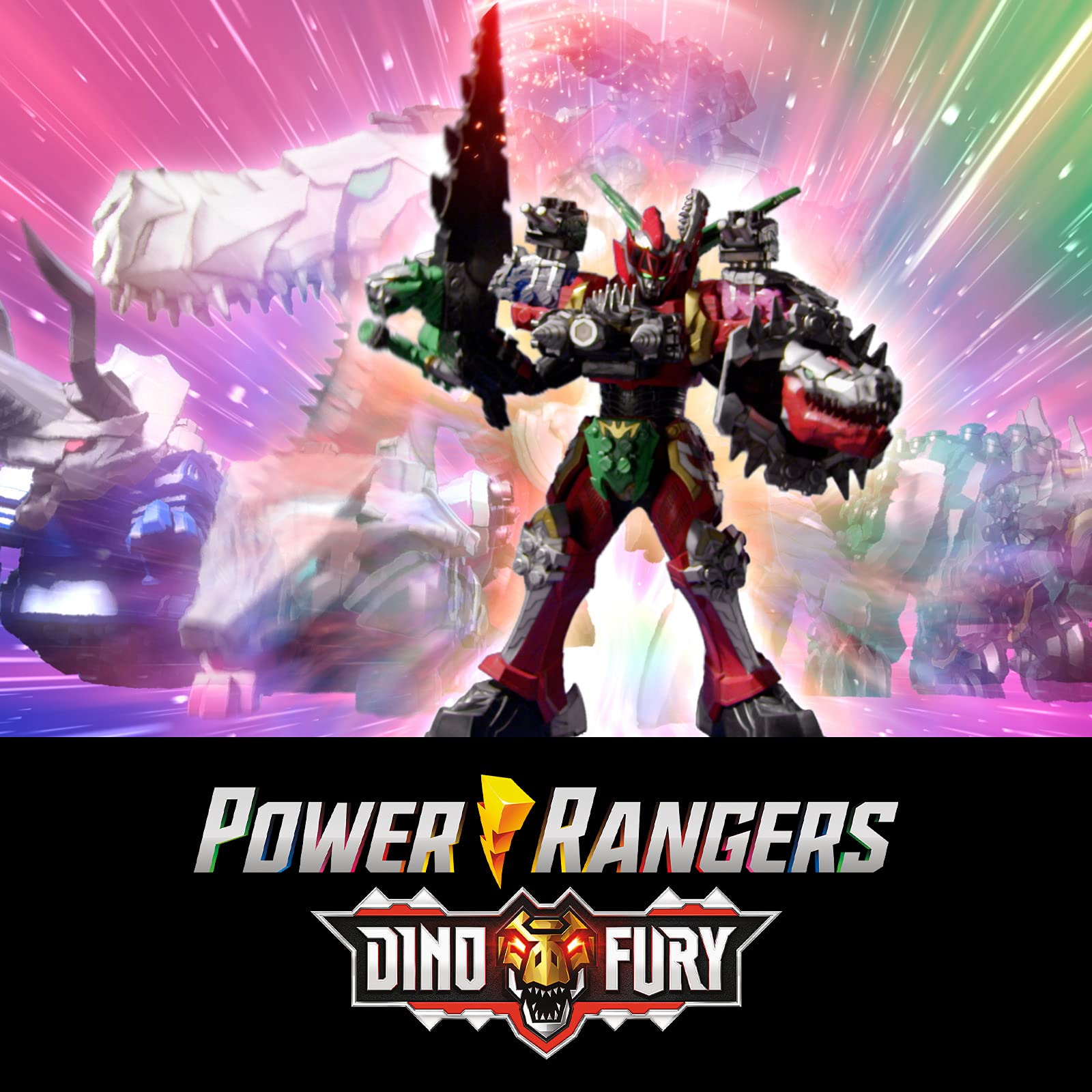 Power Rangers Dino Fury Megazord 5-Pack Action Figures - Amazon Exclusive Collectible Toy Set for Kids Ages 4+ | Dinosaur-Themed Battle Playset for Birthday Gifts & Role Play Adventures
