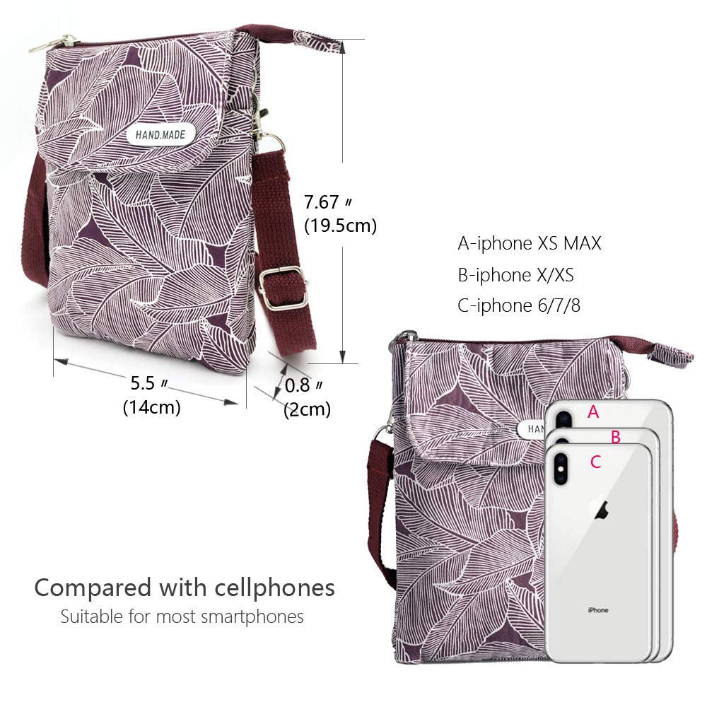 Spacious Canvas Crossbody Phone Purse for Women & Teens - Stylish Small Shoulder Strap Wallet Bag | Perfect for Travel, Shopping & Everyday Use