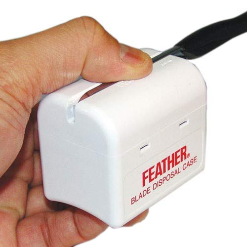 Professional Feather Styling Razor Disposal Case - Safe & Hygienic Storage for Used Razor Blades - Perfect for Salons, Barbershops & Home Grooming