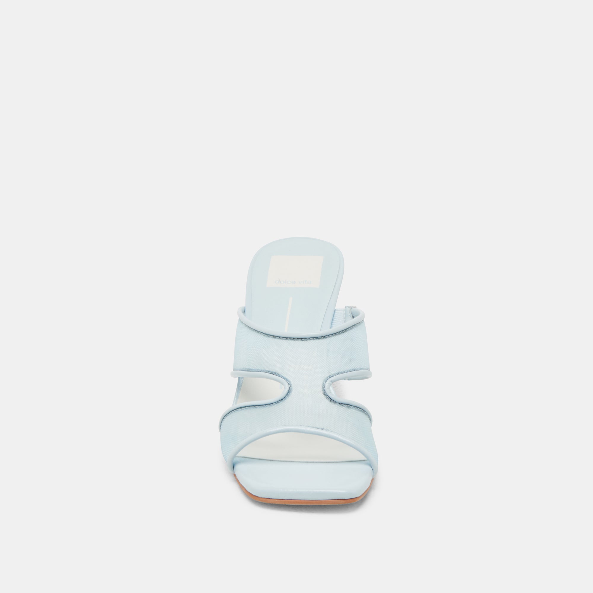 GITEL Women's Wide Heel Sandals in Ice Blue Mesh - Comfortable Summer Shoes for Beach, Party, and Casual Wear