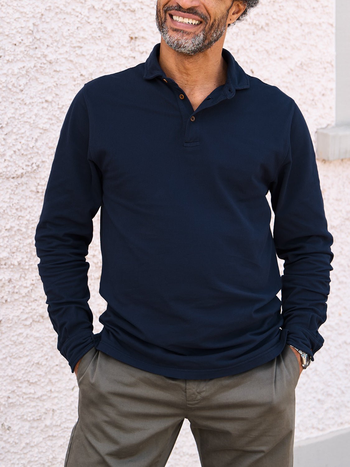 Men's Classic Polo Shirt - Cavalo Long Marine Blue - Breathable Cotton Blend for Casual & Business Wear - Perfect for Golf, Office & Outdoor Activities