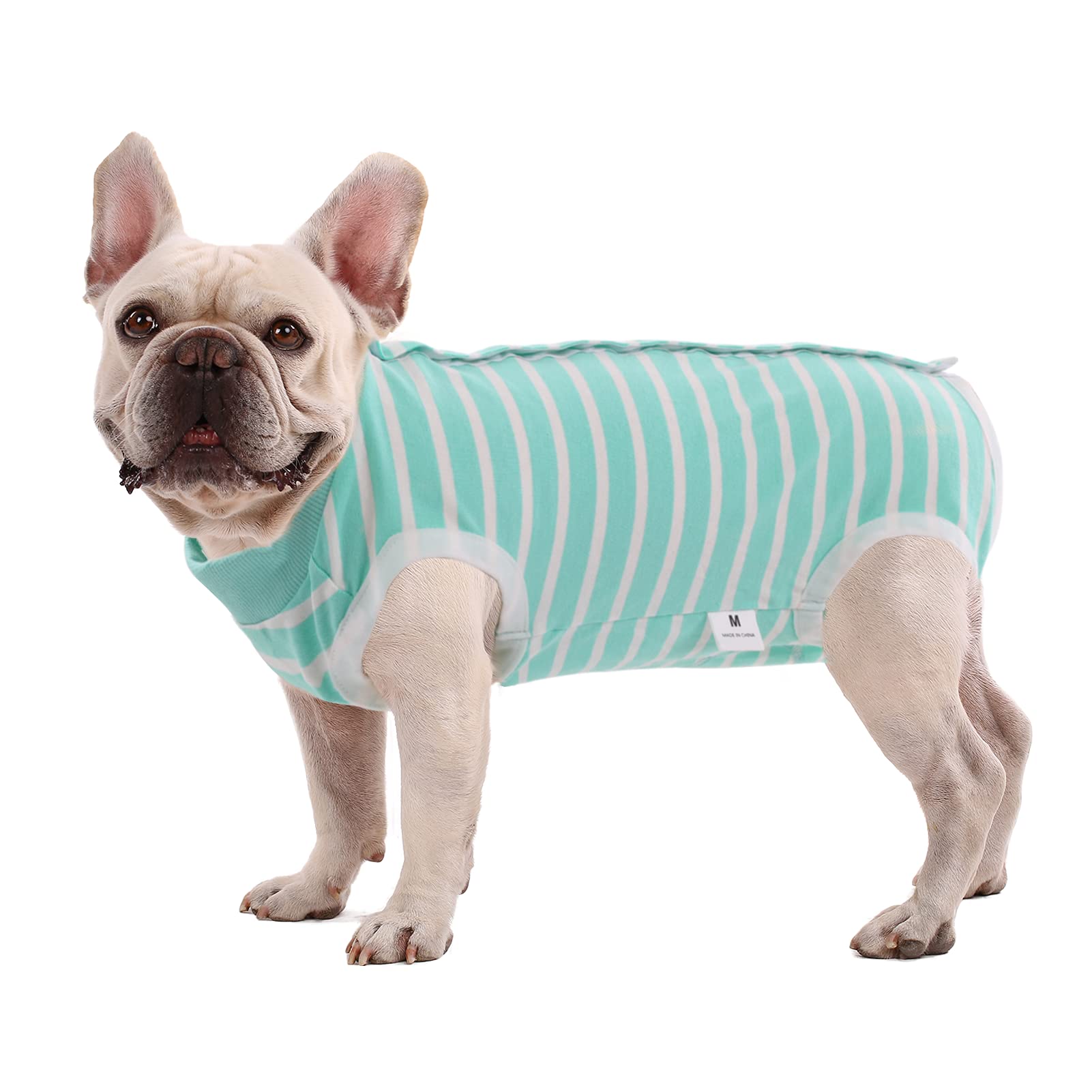 SAWMONG Dog Recovery Suit - Post-Surgery Protective Wear for Dogs, Soft Surgical Onesie for Female & Male Dogs (Medium, Green) - Ideal Alternative to E-Collar Cones for Wound Healing & Comfort After Spay/Neuter Procedures