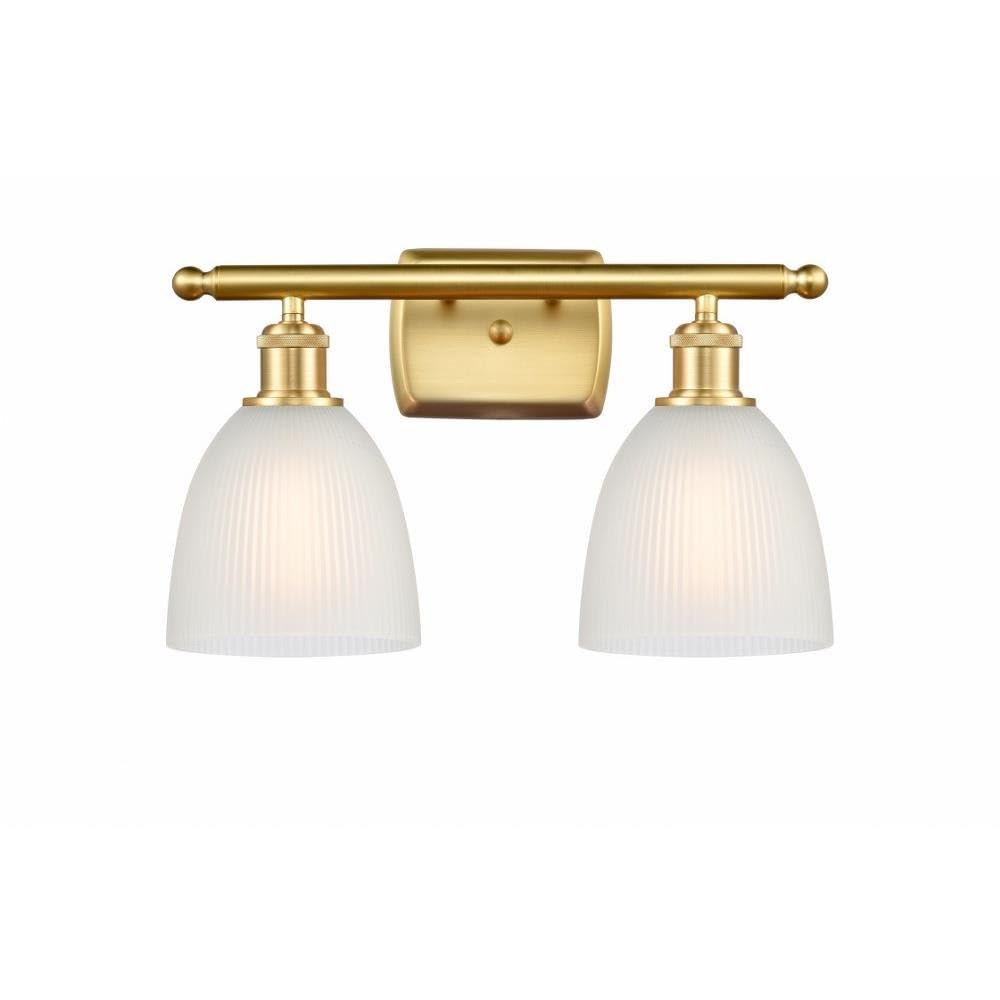 INNOVATIONS LIGHTING 516-2W-SG-G381 Castile 2-Light Bathroom Vanity Light Fixture - Modern Sconce for Bathroom Mirror, Powder Room & Dressing Area Lighting
