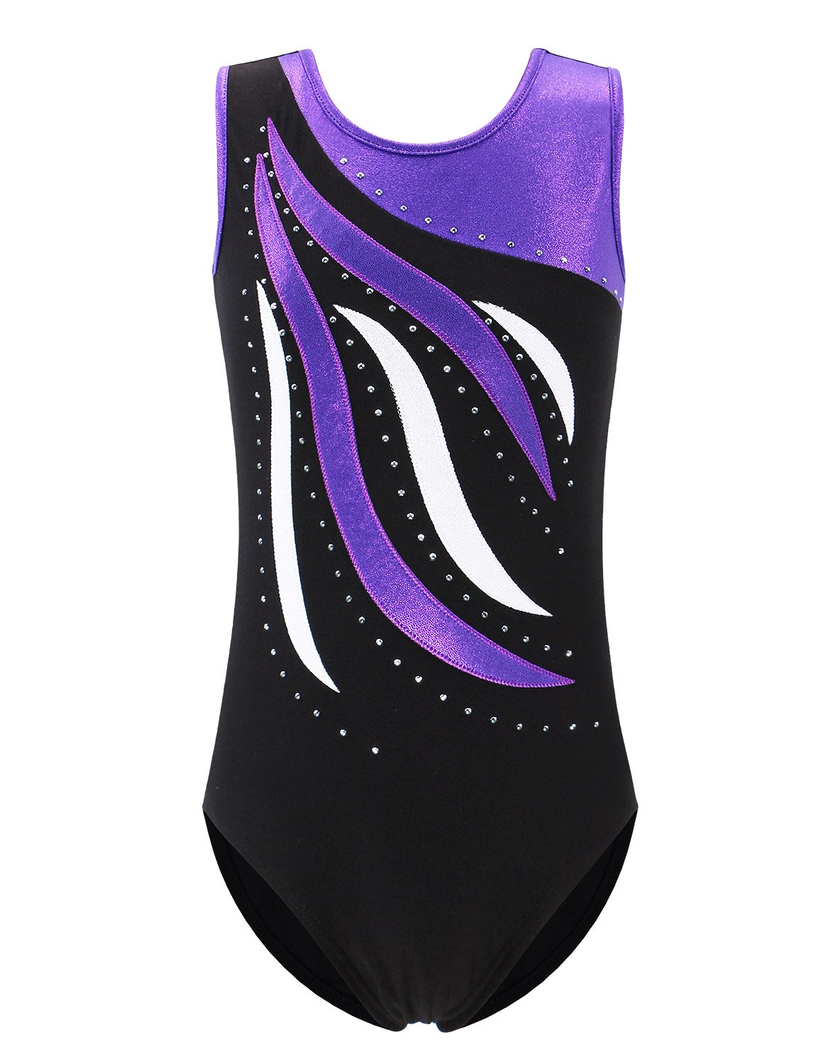BAOHULU Girls Gymnastics Leotard with Embroidery - Shiny Aqua Rose Diamond Dancewear for Ballet, Cheerleading & Performance | Breathable & Stretchy Activewear
