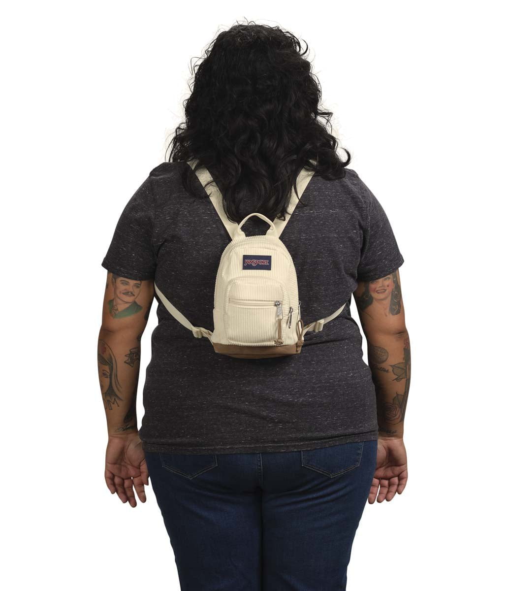 JanSport Right Pack Mini Expressions Backpack - Coconut Corduroy | Lightweight School & Travel Backpack for Students & Commuters | Perfect for College, Work & Everyday Use
