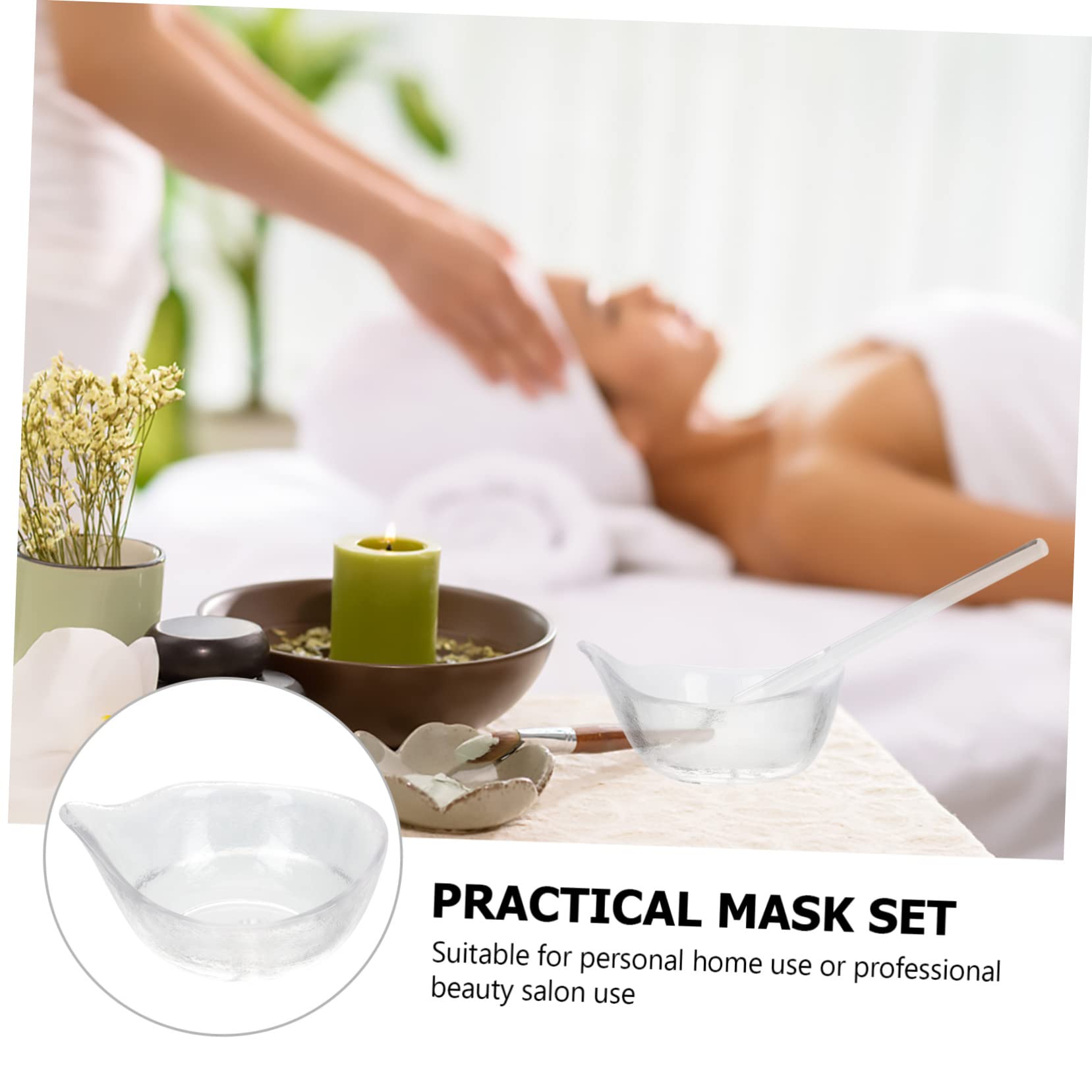 FOMIYES Glass Facial Mask Mixing Bowl with Spoon - Professional Spa & Beauty Salon Tool Set for DIY Skincare, Facials, and At-Home Treatments