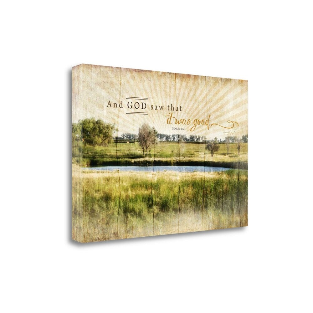 Jennifer Pugh 'And God Saw That It Was Good' Giclee Art Print on Gallery Wrapped Canvas - Perfect for Home Decor, Office Wall Art & Christian Gift Giving