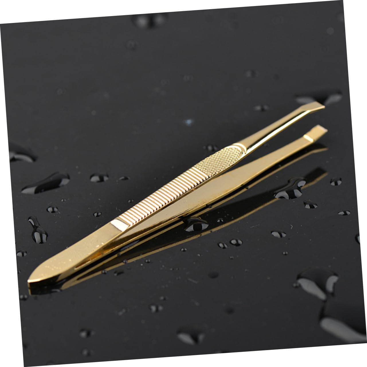 Premium Gold-Plated Stainless Steel Eyebrow Tweezers with Comb - Professional Lash Extension & Double Eyelid Adhesive Tool - Perfect for Salon, Home Grooming & Travel Makeup Kit