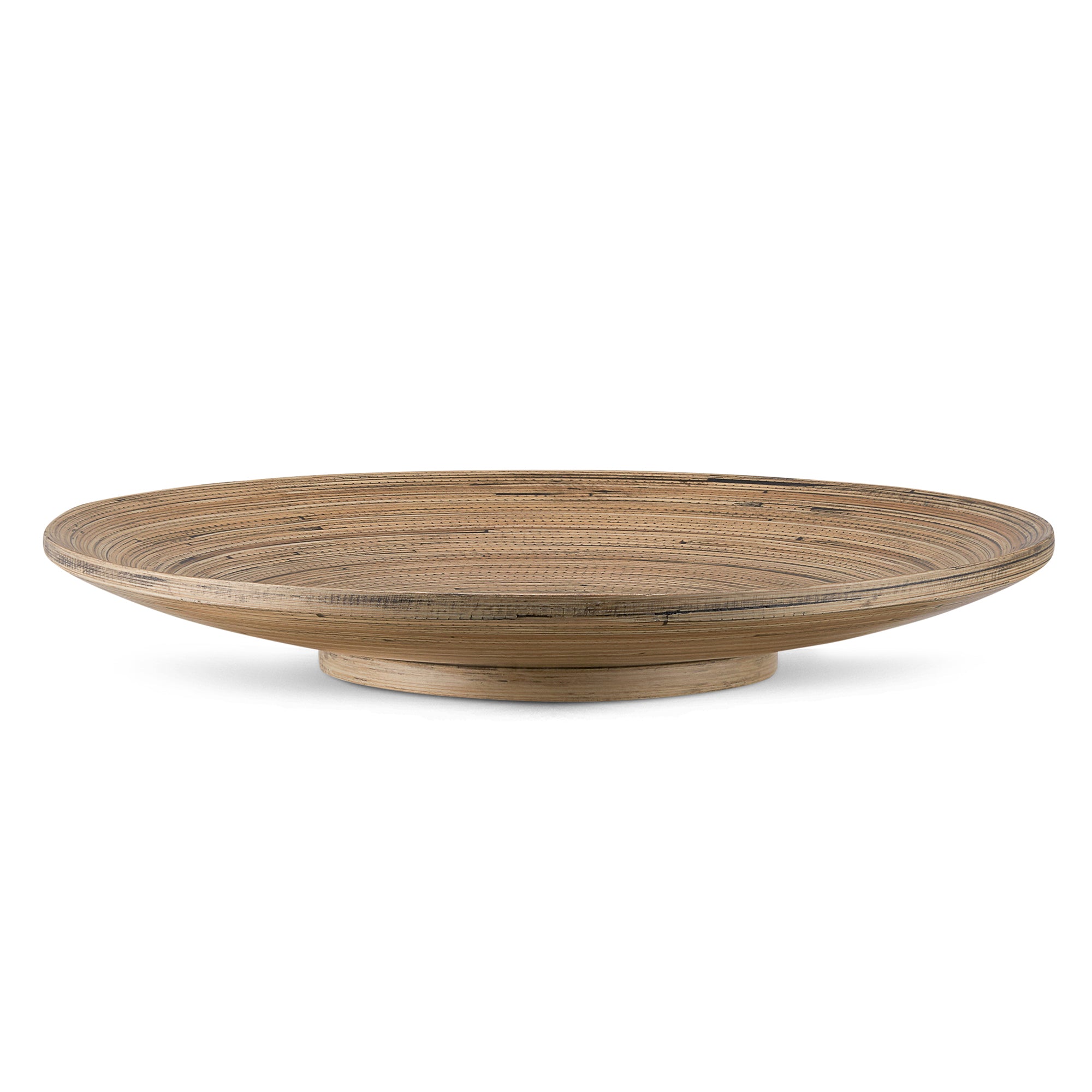 Lexa 12 Inch Bamboo Footed Plate - Eco-Friendly Dinnerware for Elegant Dining & Entertaining | Perfect for Dinner Parties, Buffets & Home Decor
