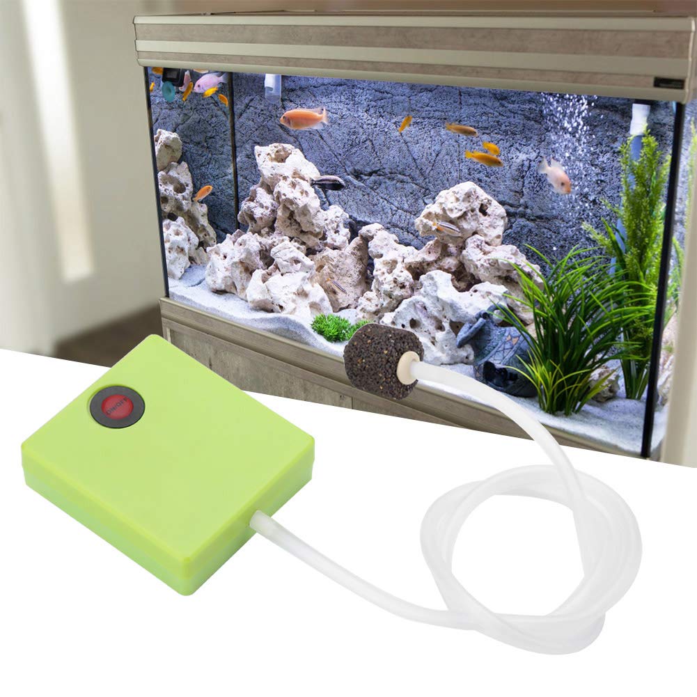 Portable Battery Operated Fish Tank Aerator with Air Stone - Oxygen Pump for Aquariums, Ponds & Fish Tanks - Ideal for Home Aquariums, Outdoor Ponds & Travel Use