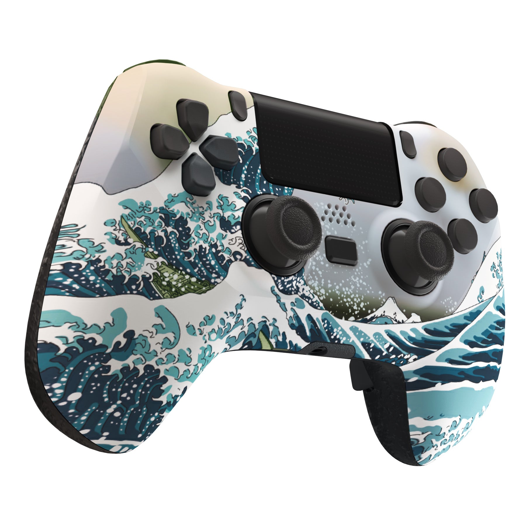 eXtremeRate The Great Wave DECADE Tournament Controller Upgrade Kit for PS4 Controller JDM-040/050/055 - Includes Upgrade Board, Ergonomic Shell, Back Buttons & Trigger Stops (Controller Not Included) - Perfect for Competitive Gaming & PS4 Controller Customization