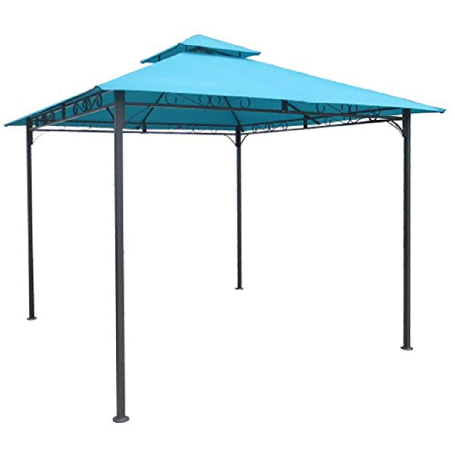 International Caravan 10'x10' Square Vented Canopy Gazebo with Mosquito Netting - Outdoor Patio, Garden, Backyard Shade Shelter for Parties & Relaxation