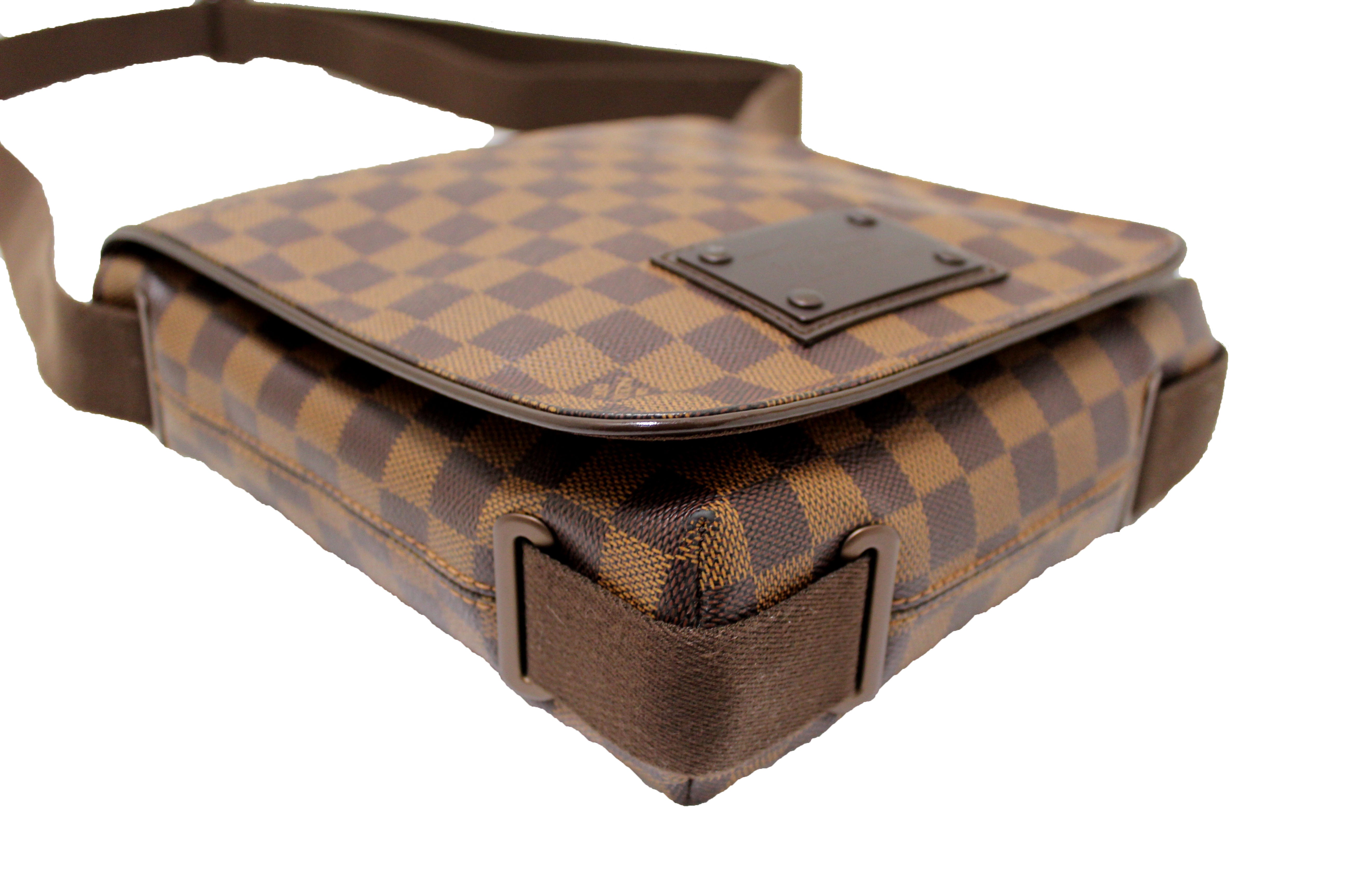 Authentic Louis Vuitton Damier Ebene Brooklyn PM Messenger Crossbody Bag for Women - Luxury Leather Shoulder Bag for Work, Travel & Everyday Use