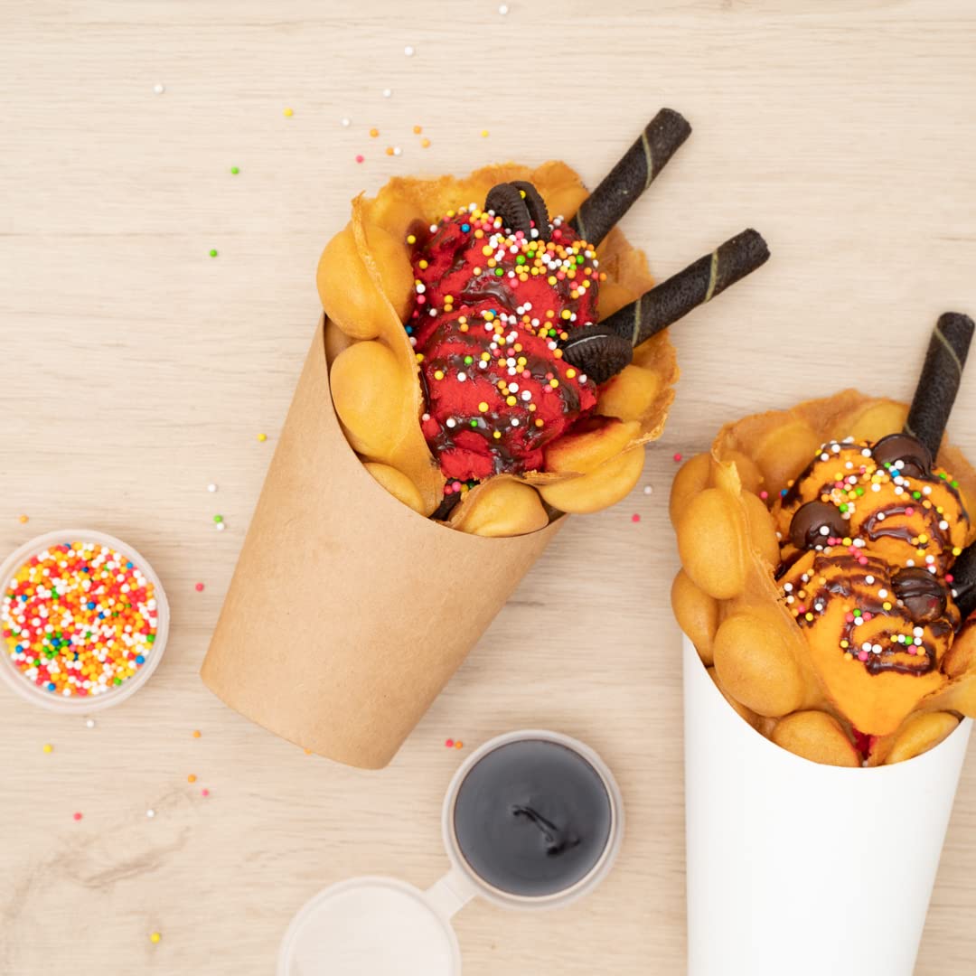Restaurantware Bio Tek 12oz French Fry Containers - 100 Disposable Kraft Paper Charcuterie Cups with Incline Design | Stackable for Waffles, Chips, Popcorn | Perfect for Catering, Movie Nights & Party Snacks