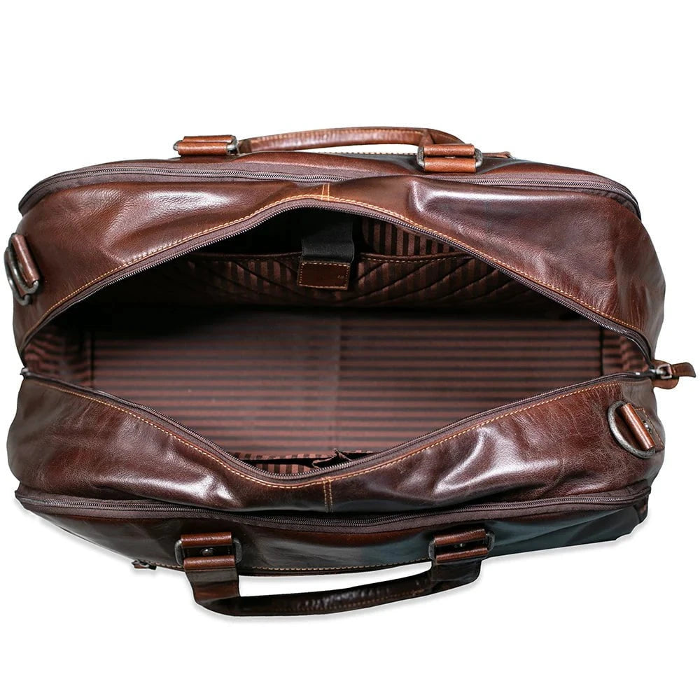 Jack Georges Weekender Duffle Bag - Premium Leather Travel Duffel for Men & Women - Perfect for Gym, Business Trips & Weekend Getaways