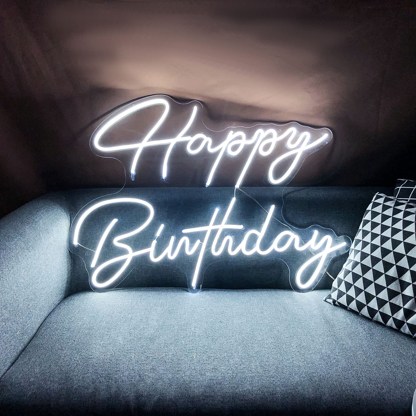Happy Birthday Neon Sign - Dimmable LED Wall Decor for Bedroom, Home Party, Girls Gift (24x13 Inches) | Perfect for Birthday Celebrations, Room Decor & Special Occasions