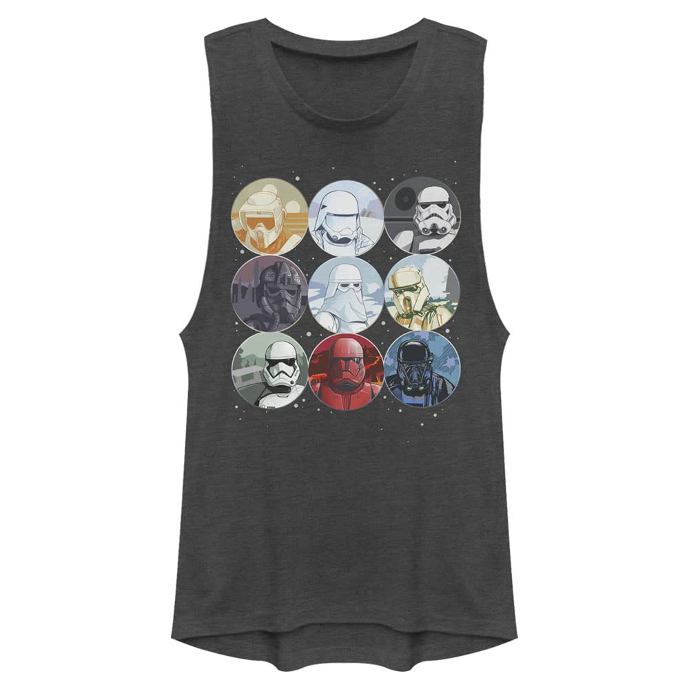 Star Wars Trooper Planets Women's Muscle Tank Top - Darth Vader Stormtrooper Graphic Tee for Cosplay, Halloween & Everyday Wear