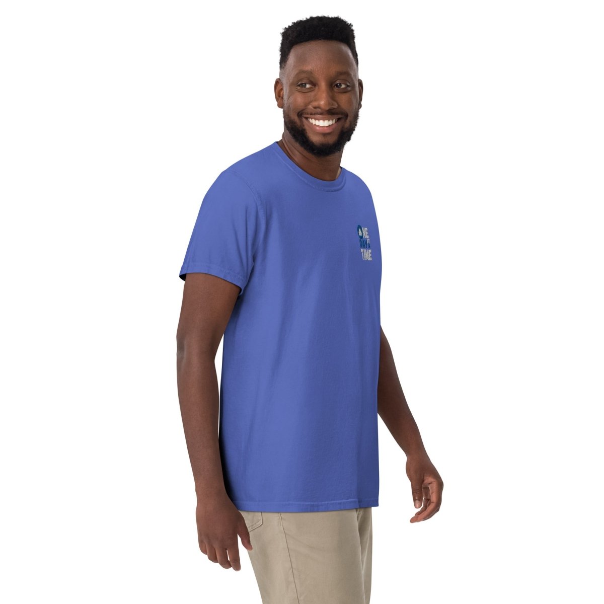 One Day at a Time Embroidered Unisex Classic T-Shirt | Motivational Quote Tee for Men & Women | Perfect for Casual Wear, Gifts & Everyday Inspiration