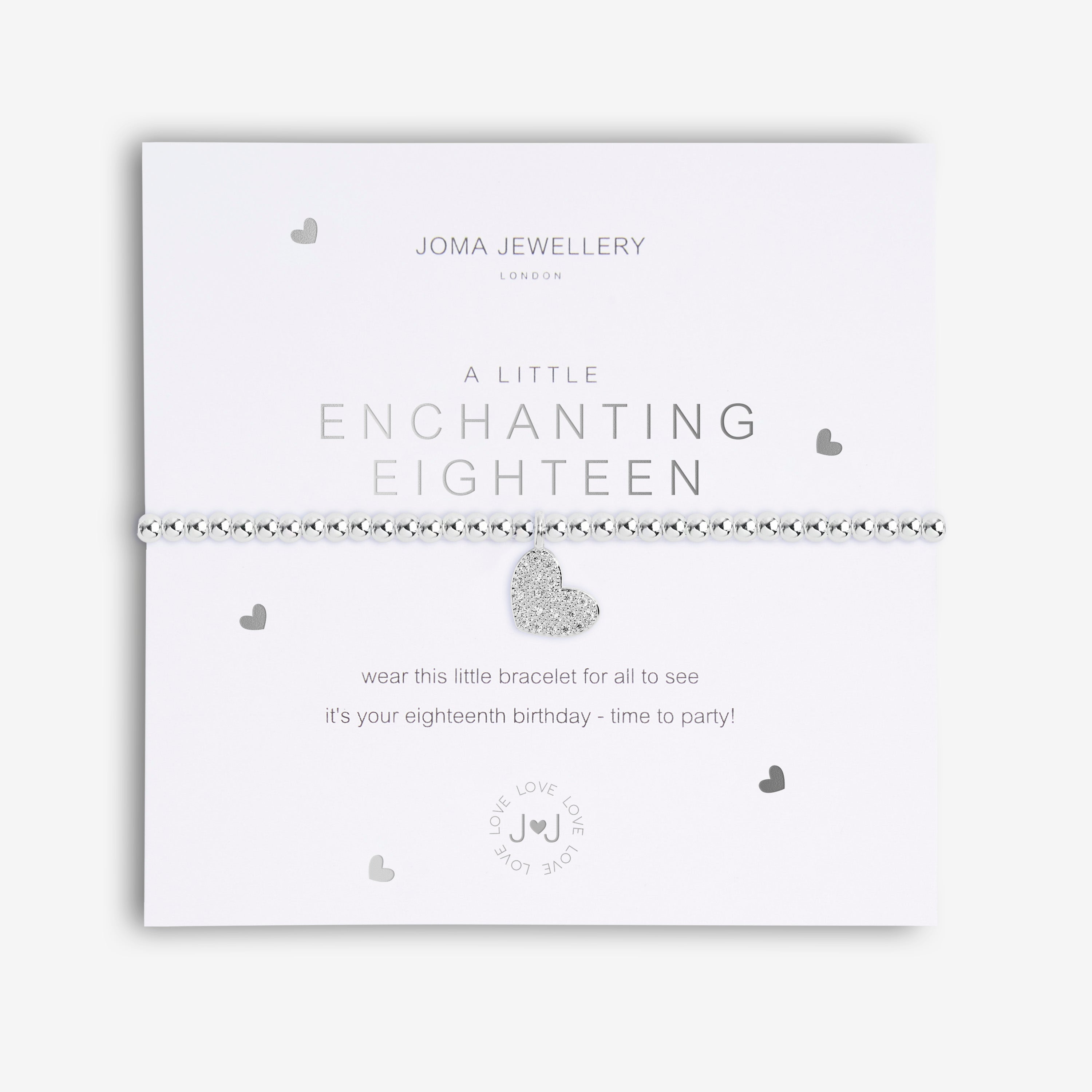 Joma Jewellery Bracelet - A Little Enchanting Eighteen Sterling Silver Charm Bracelet for Women | Elegant Gift for Birthday, Anniversary & Special Occasions | Perfect for Everyday Wear & Formal Events