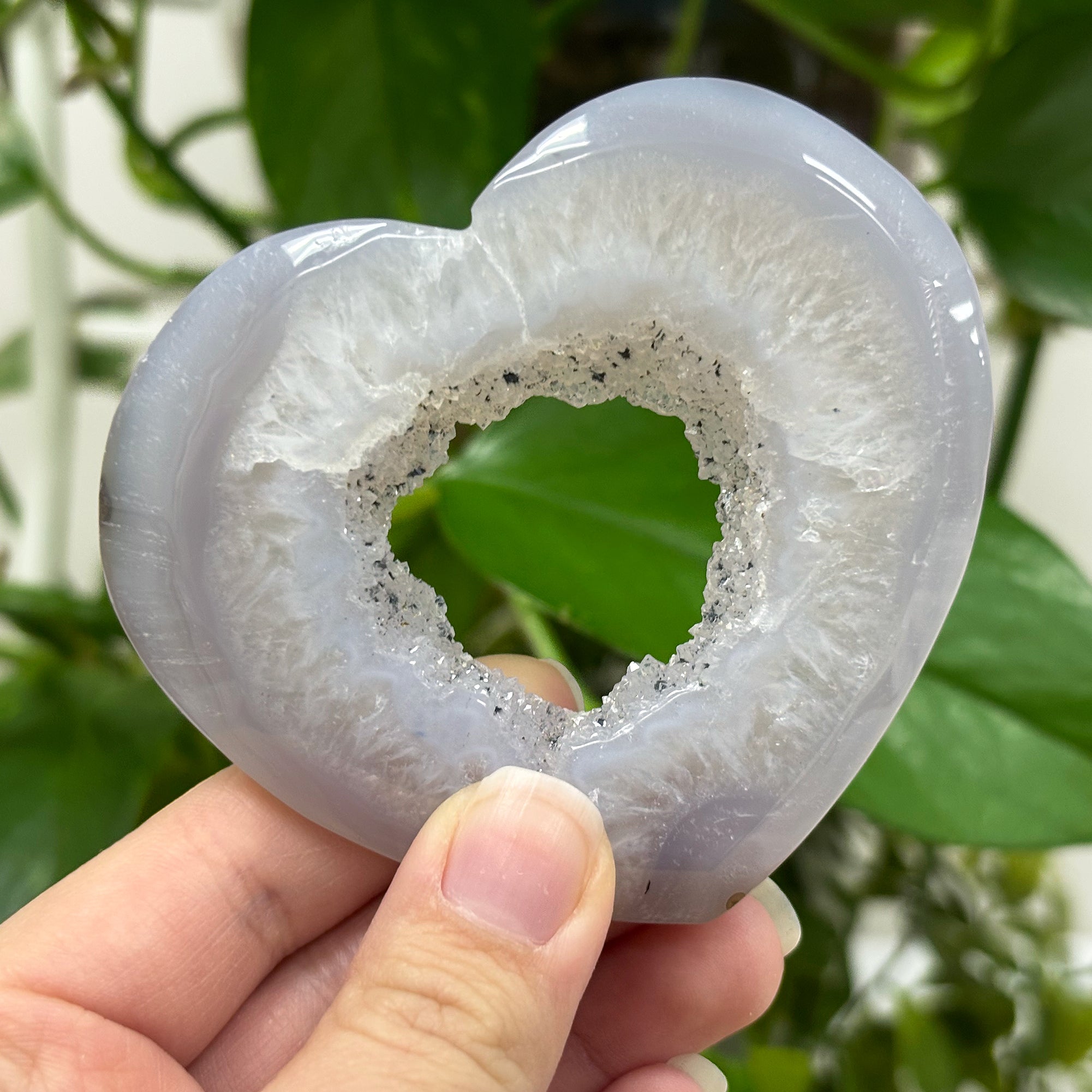 Natural Agate Hand Carved Heart Pendant - Healing Crystal Gemstone Jewelry for Love, Protection & Spiritual Gifts (RSH286) | Perfect for Meditation, Energy Work & Romantic Presents