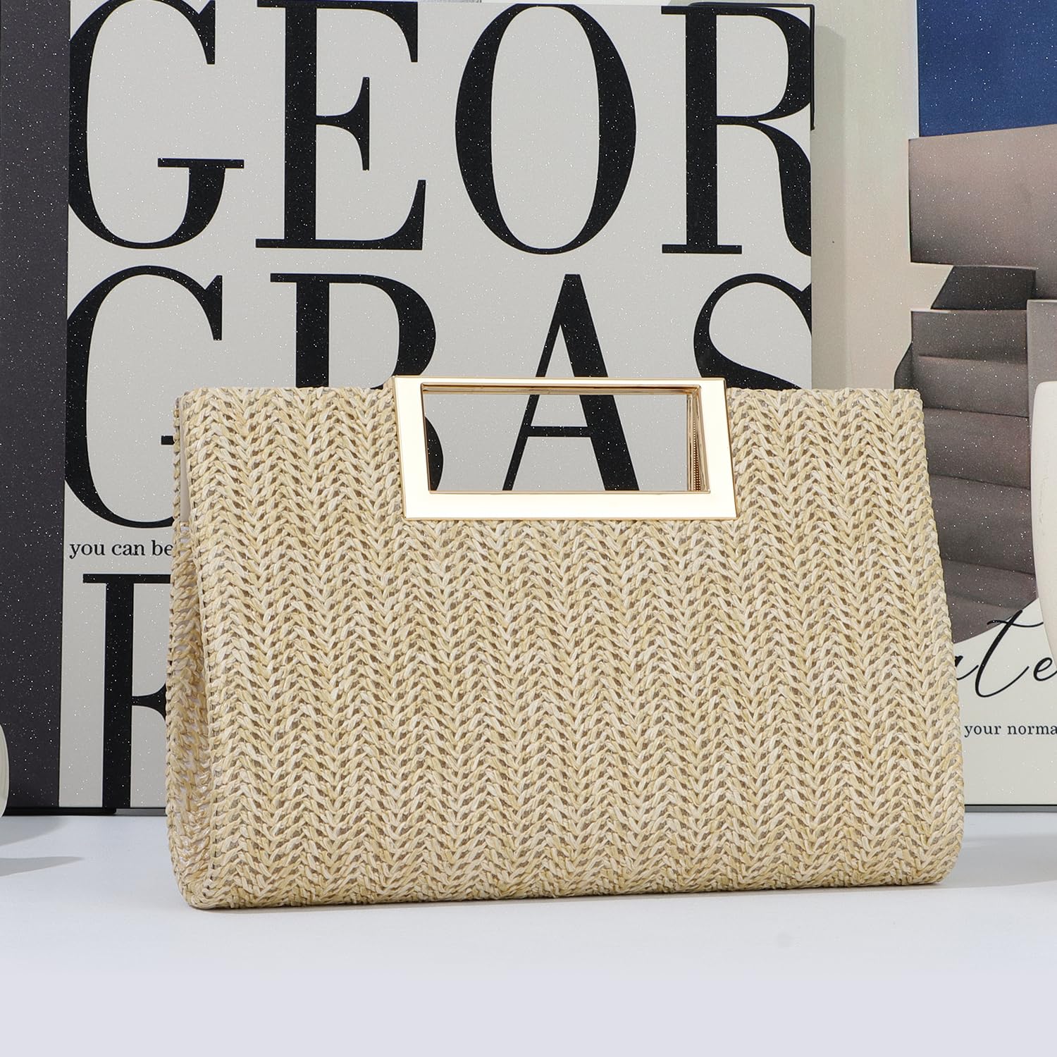Stylish Women's Straw Clutch Bag - Woven Raffia Top Handle & Crossbody Purse for Summer Beach, Evening Parties & Vacation Accessories | Perfect for Weddings, Brunches & Tropical Getaways