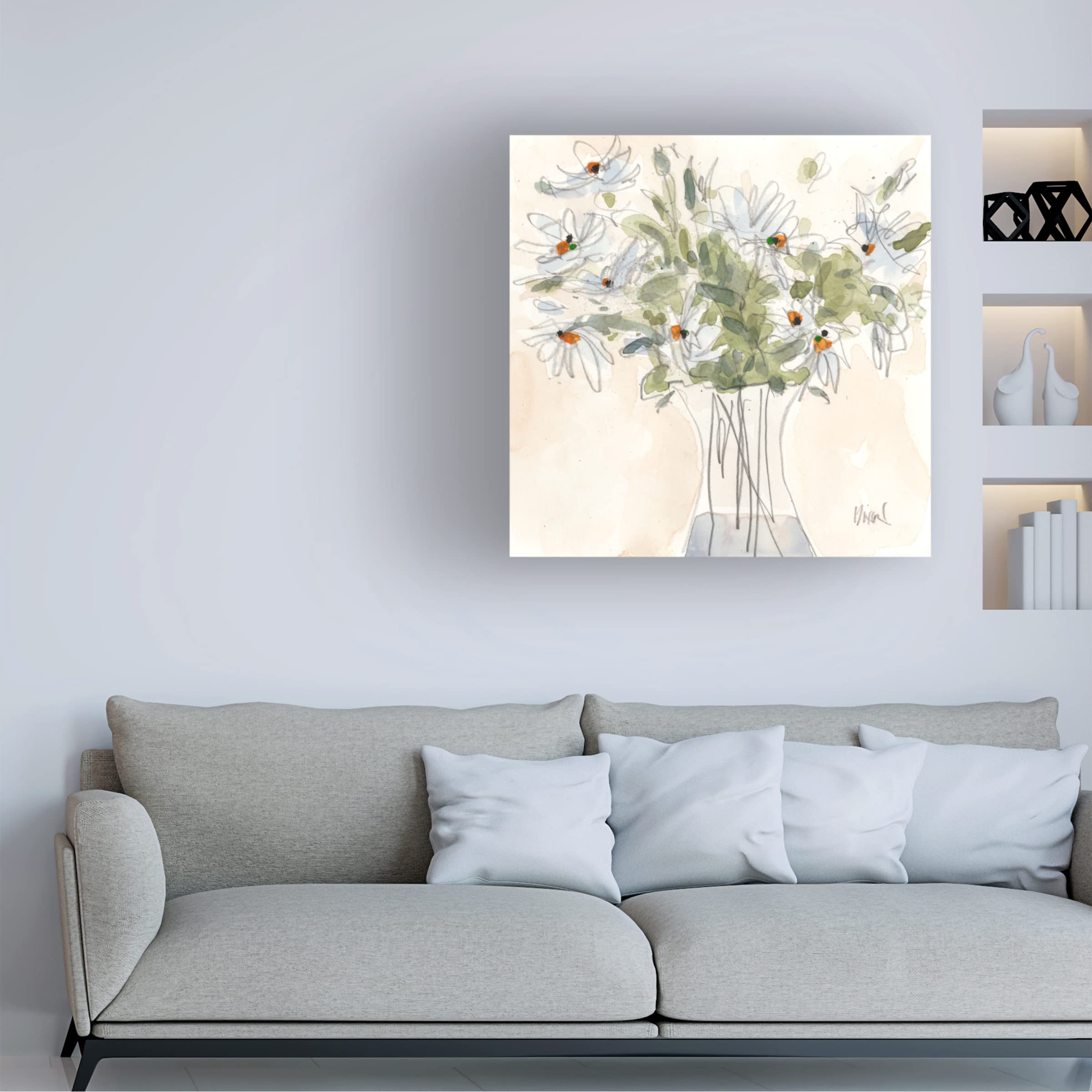 Samuel Dixon 'Daisy Just Because II' Floral Canvas Wall Art - Premium Handmade Home Decor for Living Room, Bedroom & Office