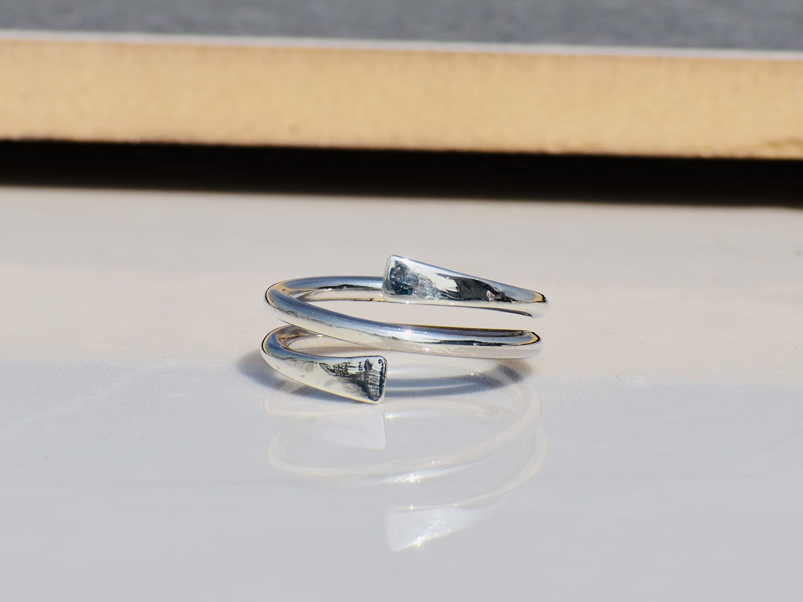Hammered Spiral Adjustable 925 Sterling Silver Minimalist Stacking Wrap Ring - Simple Wire Jewelry Gift for Women - Perfect for Everyday Wear, Layering & Special Occasions