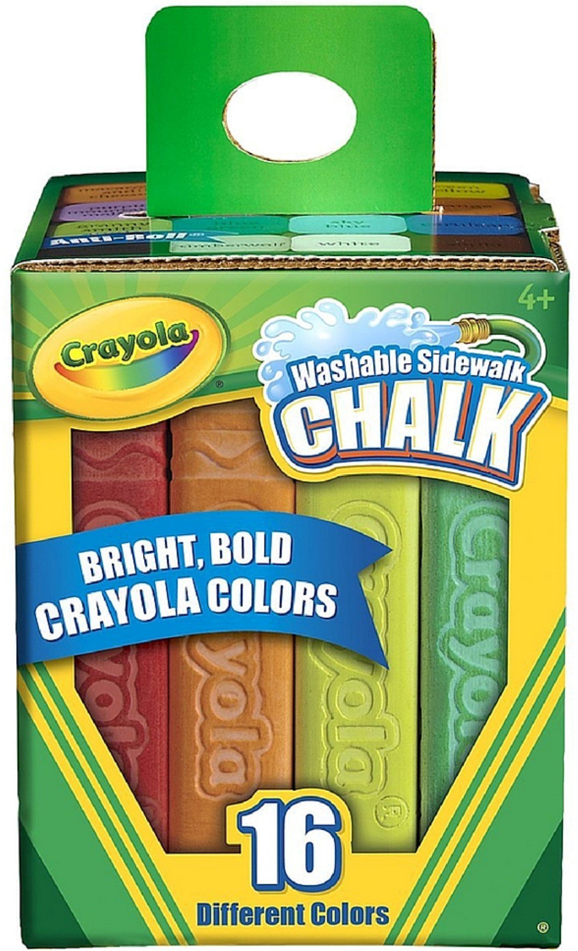 Crayola Washable Sidewalk Chalk - 16 Assorted Vibrant Colors (Pack of 8) | Non-Toxic Outdoor Fun for Kids, Driveway Art & Creative Play