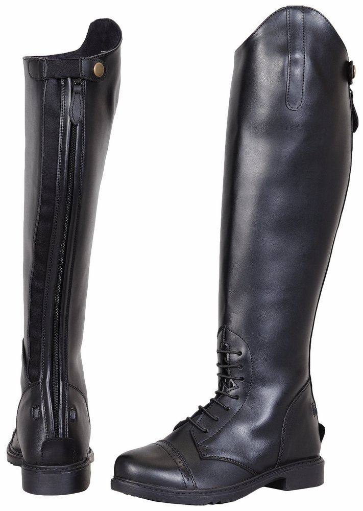 TuffRider Kids Synthetic Leather Starter Back Zip Field Boots - Comfortable & Durable Equestrian Riding Boots for Children | Perfect for Horseback Riding Lessons & Stable Activities