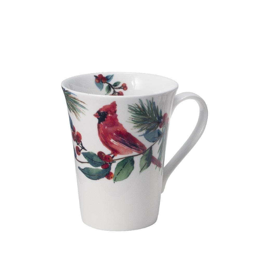24-Piece Winter Cardinal Dinnerware Set - Service for 6, Elegant Tableware for Holiday Dinners & Family Gatherings