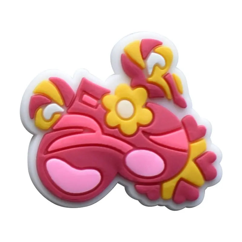 Trendy PVC Pink Shoe Charms Pins for Crocs - DIY Accessories for Bracelets & Wristbands - Cute Party Gifts for Girls & Women - Perfect for Jibbitz Decor, Birthday Presents & Fashion Outfits