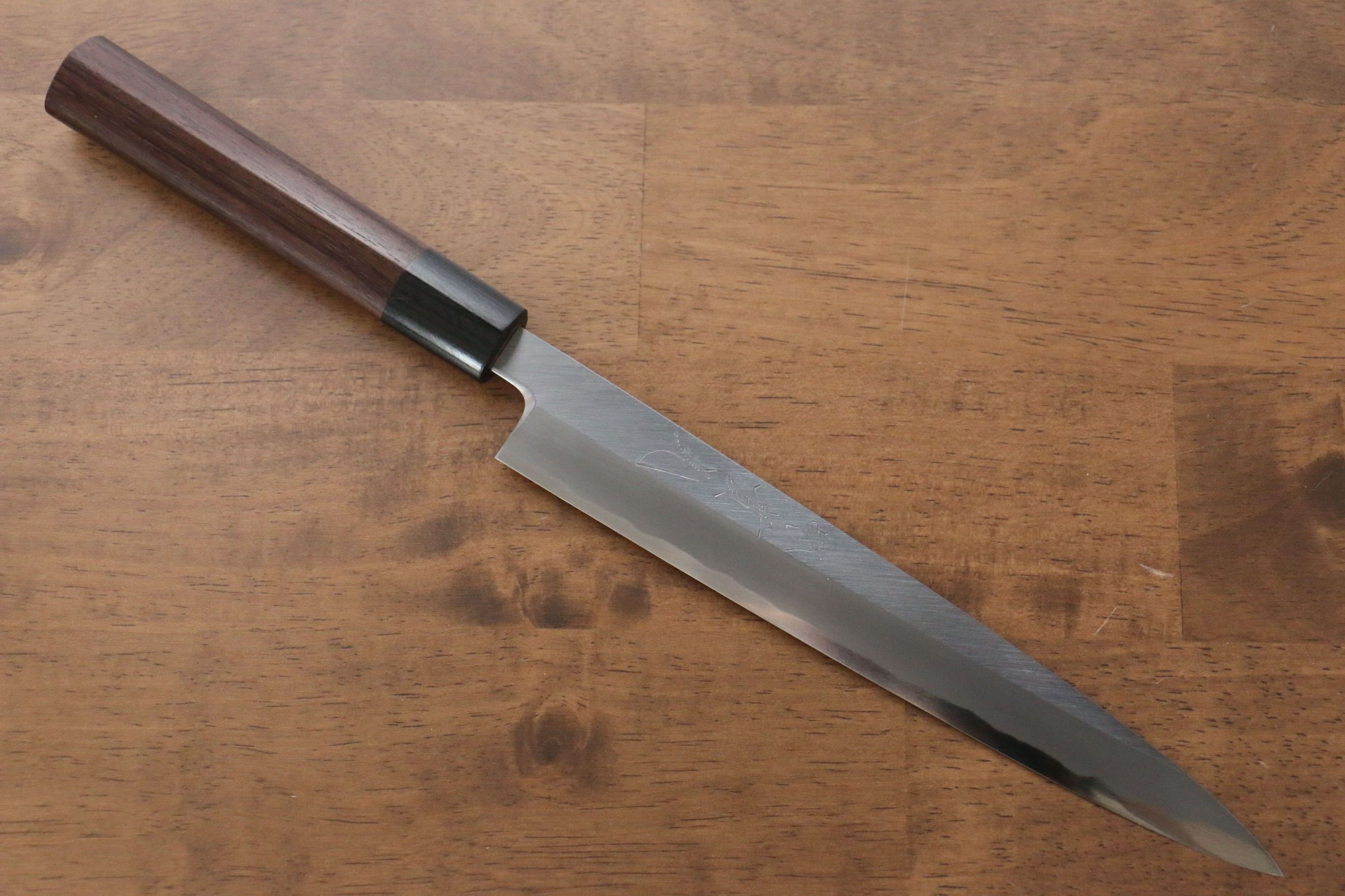 Premium Jikko White Steel No.2 Yanagiba 210mm Japanese Sushi Knife with Exquisite Shitan Handle - Perfect for Sushi Chefs & Home Cooking Enthusiasts