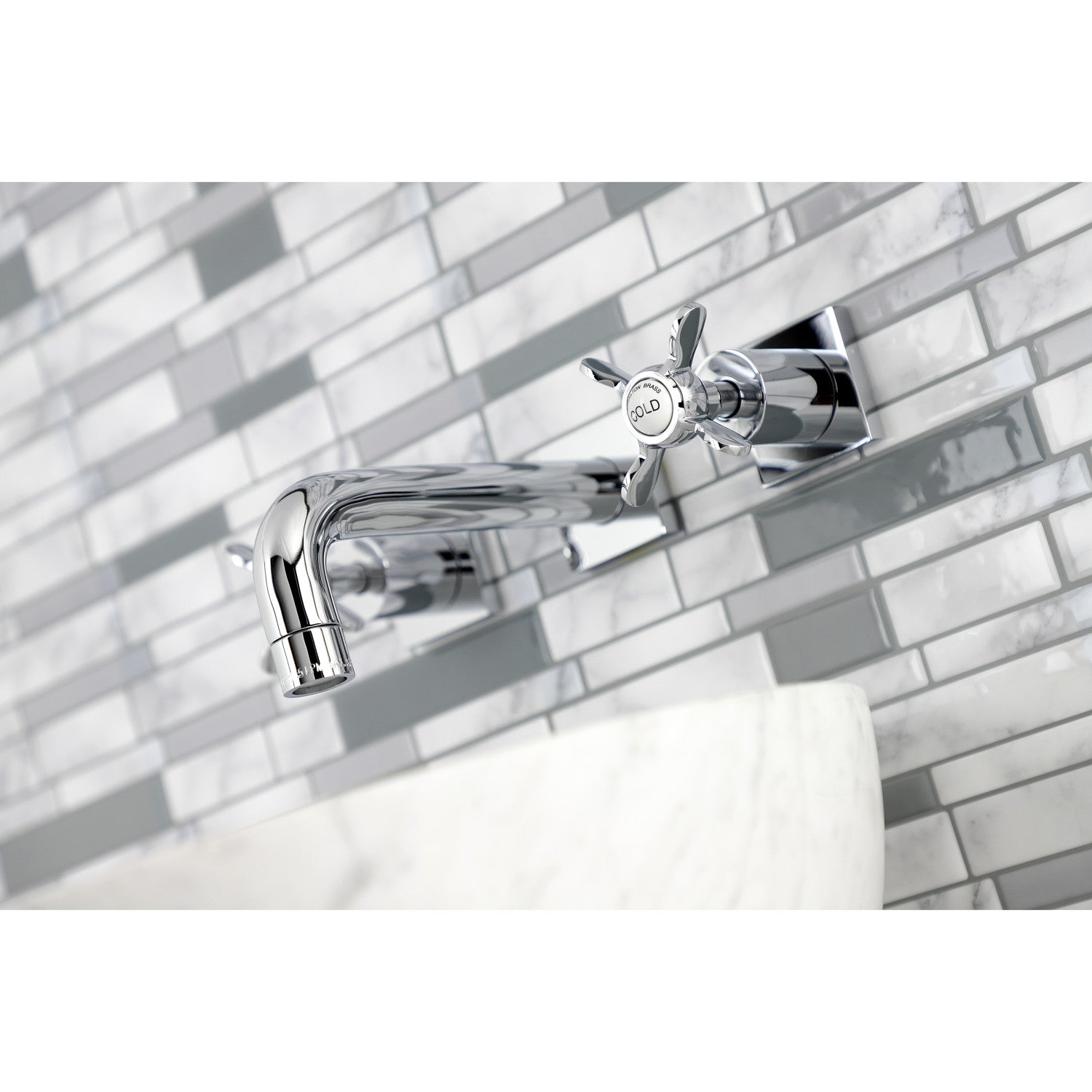 Essex Double Handle 3 Hole Wall Mount Bathroom Faucet - Modern Matte Black Bathroom Sink Faucet for Vanity, Powder Room & Guest Bath Installation