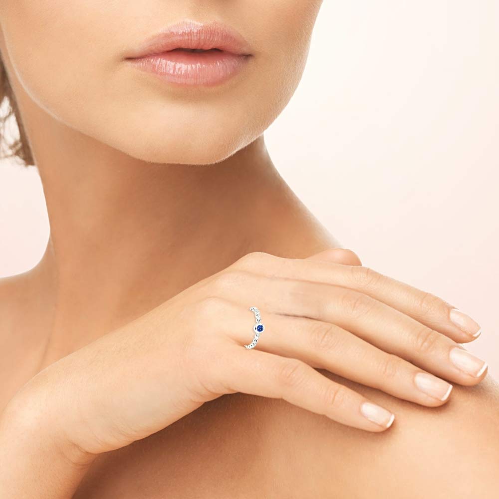 Sterling Silver Stack Ring with Crystals for Women - Elegant & Stylish Jewelry for Parties