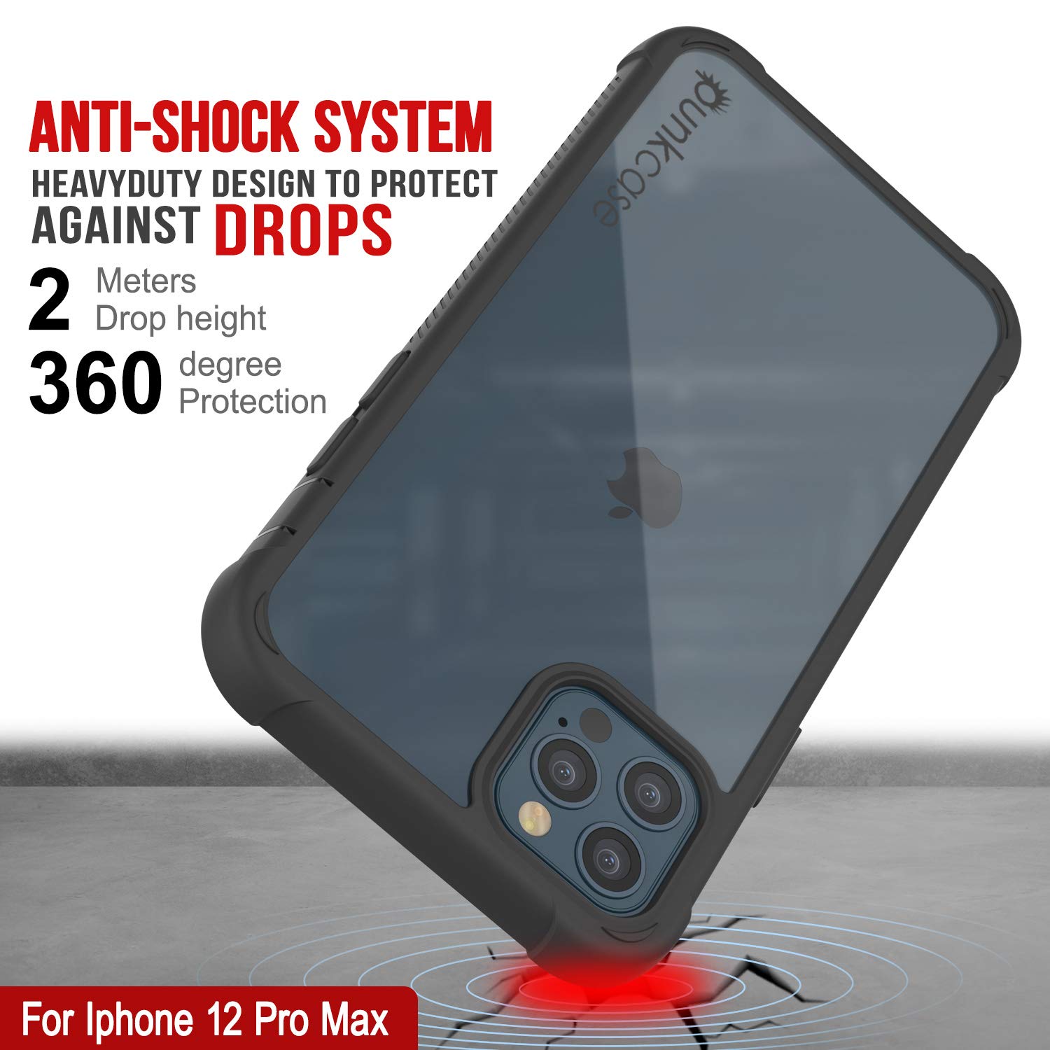 PunkCase iPhone 12 Pro Max Case [Spartan Series] Clear Rugged Heavy Duty Cover with Built-in Screen Protector | Ultra Slim 360 Full Body Protection for iPhone 12 Pro Max (2020, 6.7 Inch) - Shockproof & Anti-Scratch for Outdoor, Work, and Daily Use