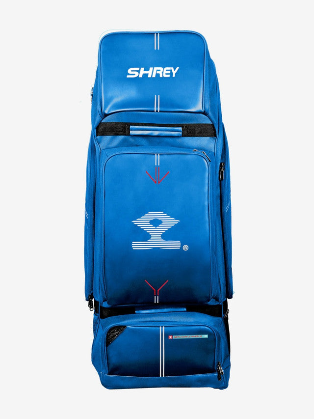 Shrey Meta 120 Duffle Wheelie Cricket Bag - Steel Blue | Large Capacity Sports Equipment Storage | Perfect for Cricket Matches, Travel & Gym Use